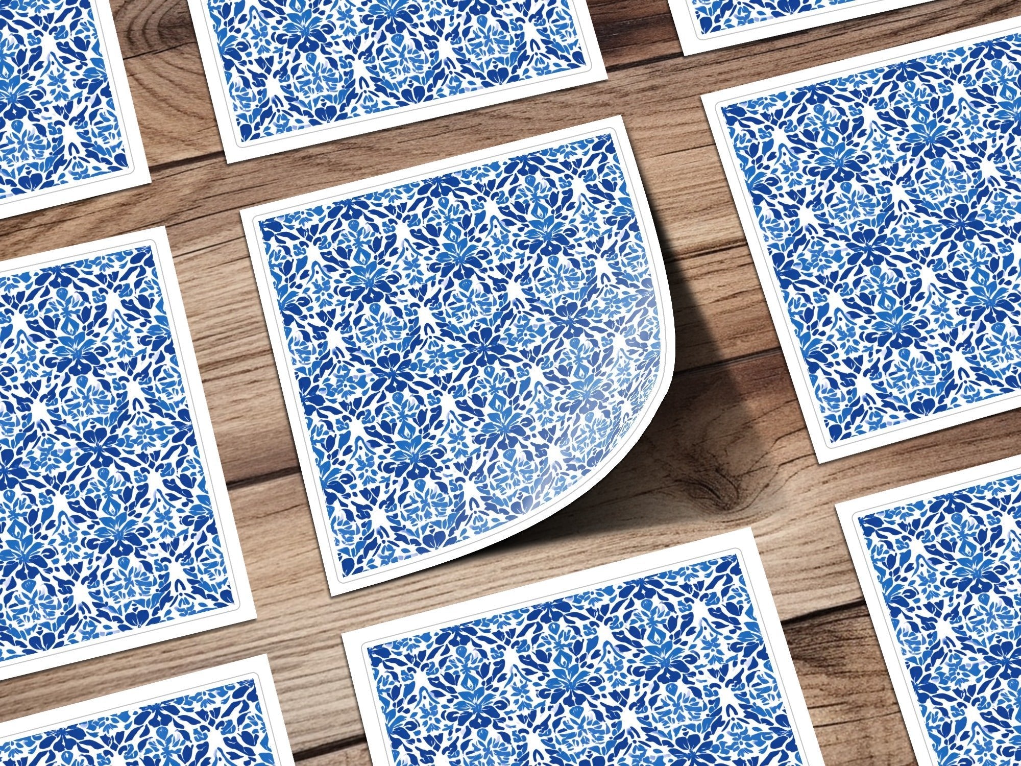 Abstract Indigo Blooms Floral Repeat Pattern Azure Harmony Digital - Moore and Mountain