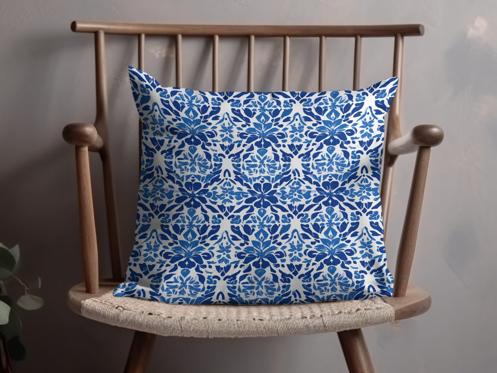 Abstract Indigo Blooms Floral Repeat Pattern Azure Harmony Digital - Moore and Mountain