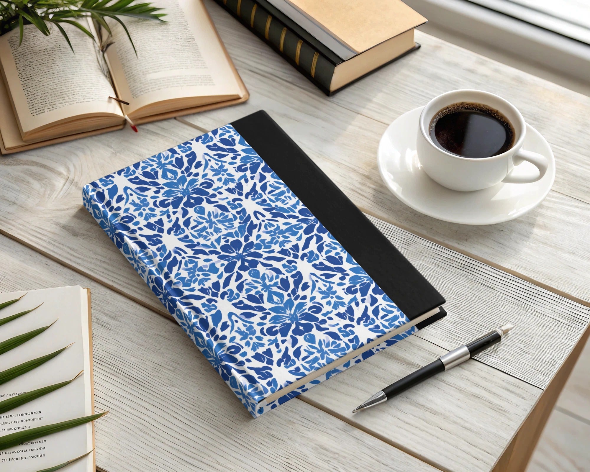 Abstract Indigo Blooms Floral Repeat Pattern Azure Harmony Digital - Moore and Mountain