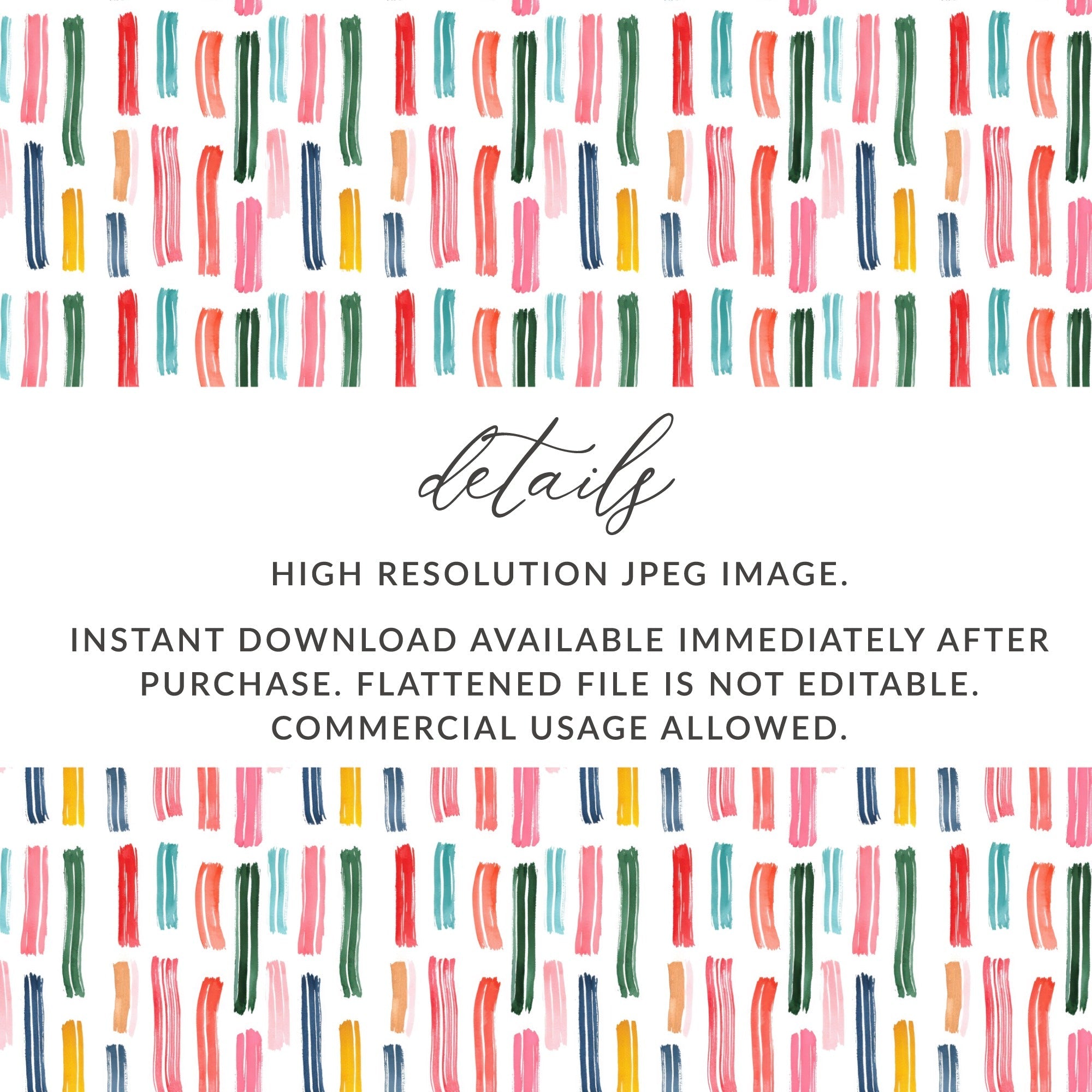 Abstract Lines Vibrant Watercolor Strokes Seamless Pattern Design Digital - Moore and Mountain