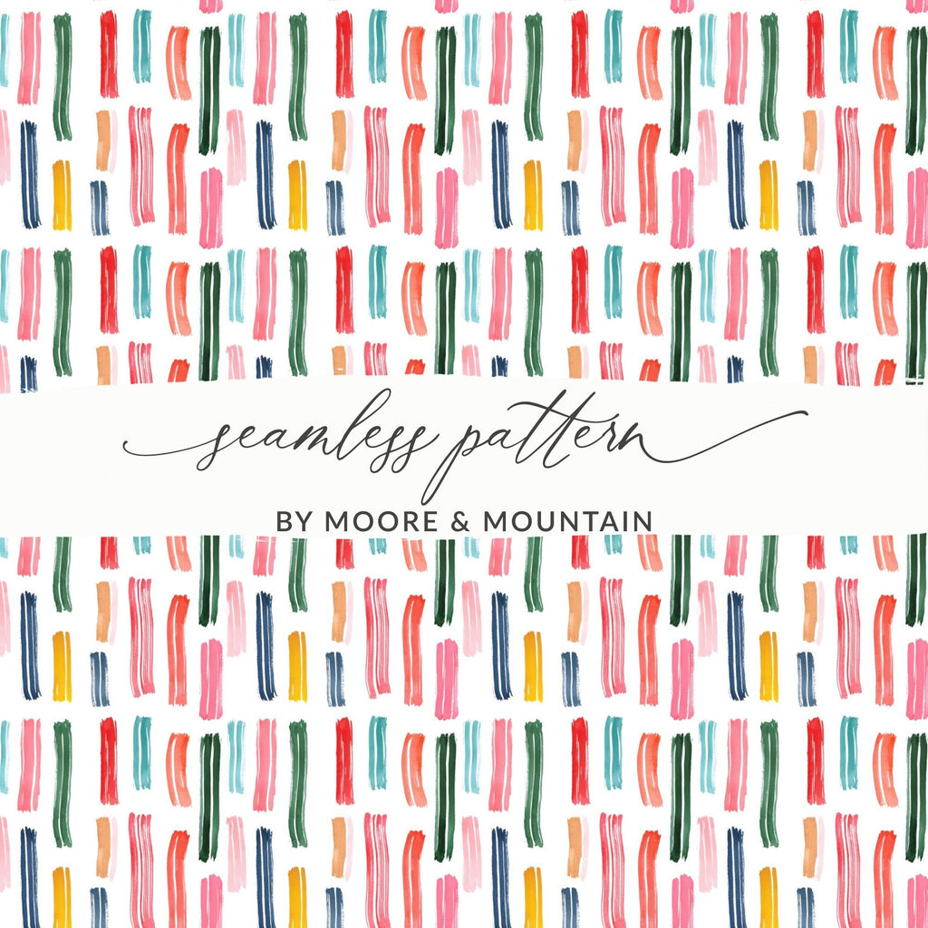 Abstract Lines Vibrant Watercolor Strokes Seamless Pattern Design Digital - Moore and Mountain