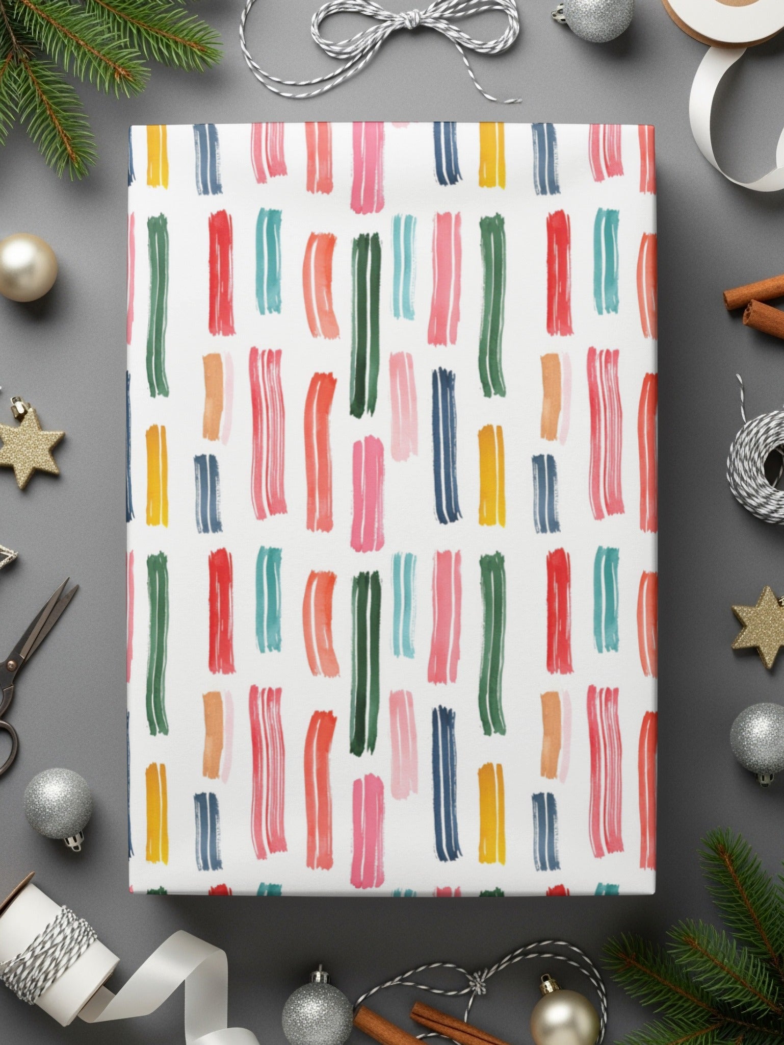 Abstract Lines Vibrant Watercolor Strokes Seamless Pattern Design Digital - Moore and Mountain