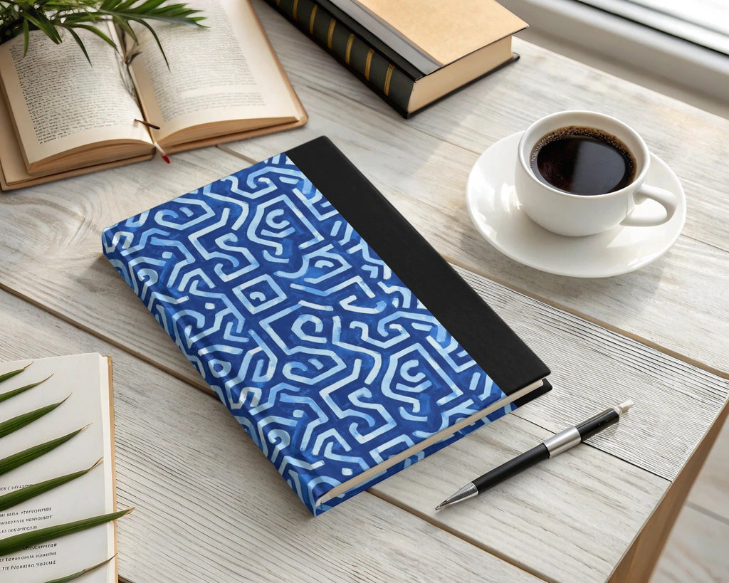 Abstract Maze Pattern in Blue Shades Cool Design Digital - Moore and Mountain