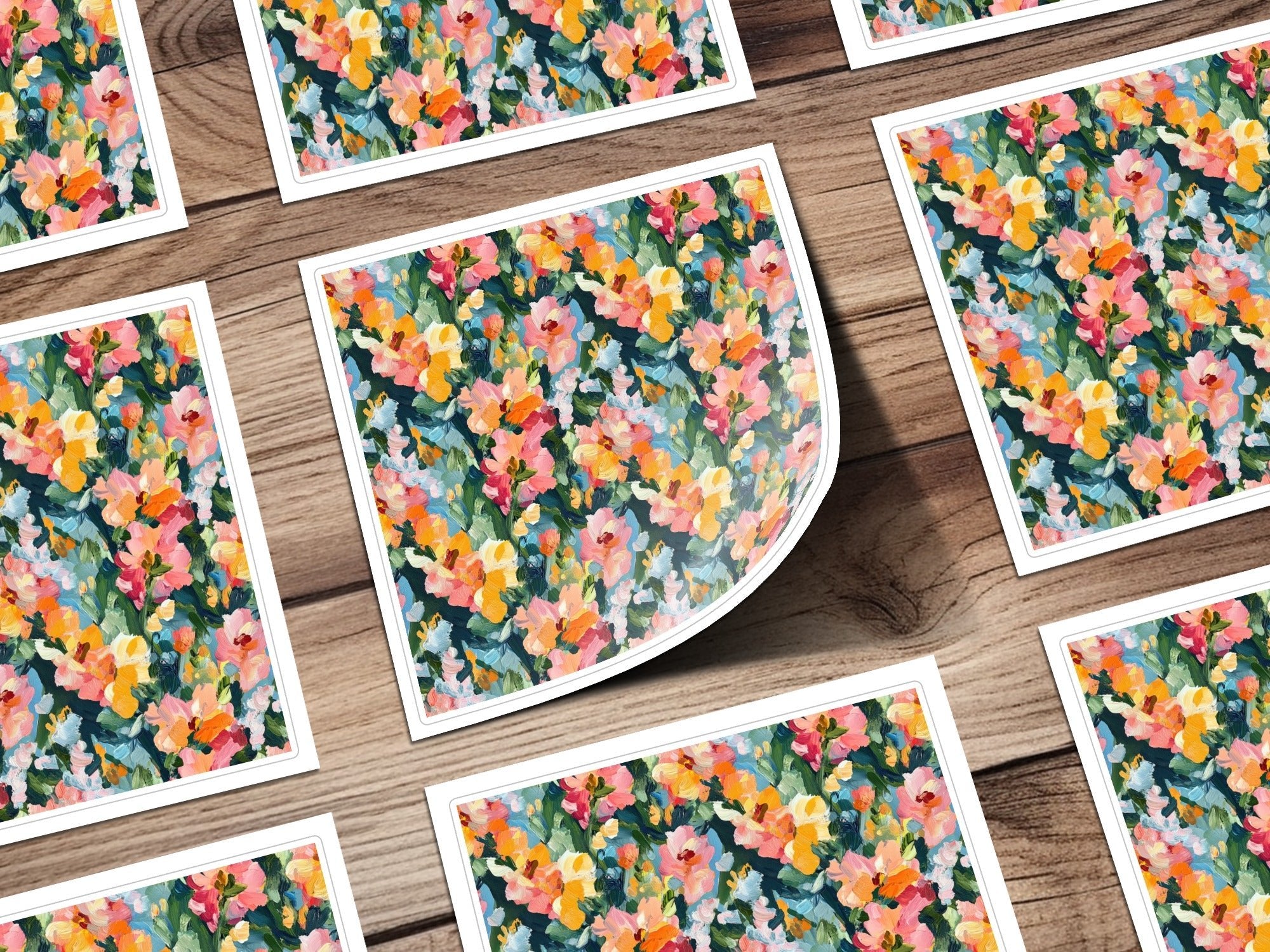 Abstract Painted Floral Artwork In Jewel Tones Spring Colors Digital - Moore and Mountain