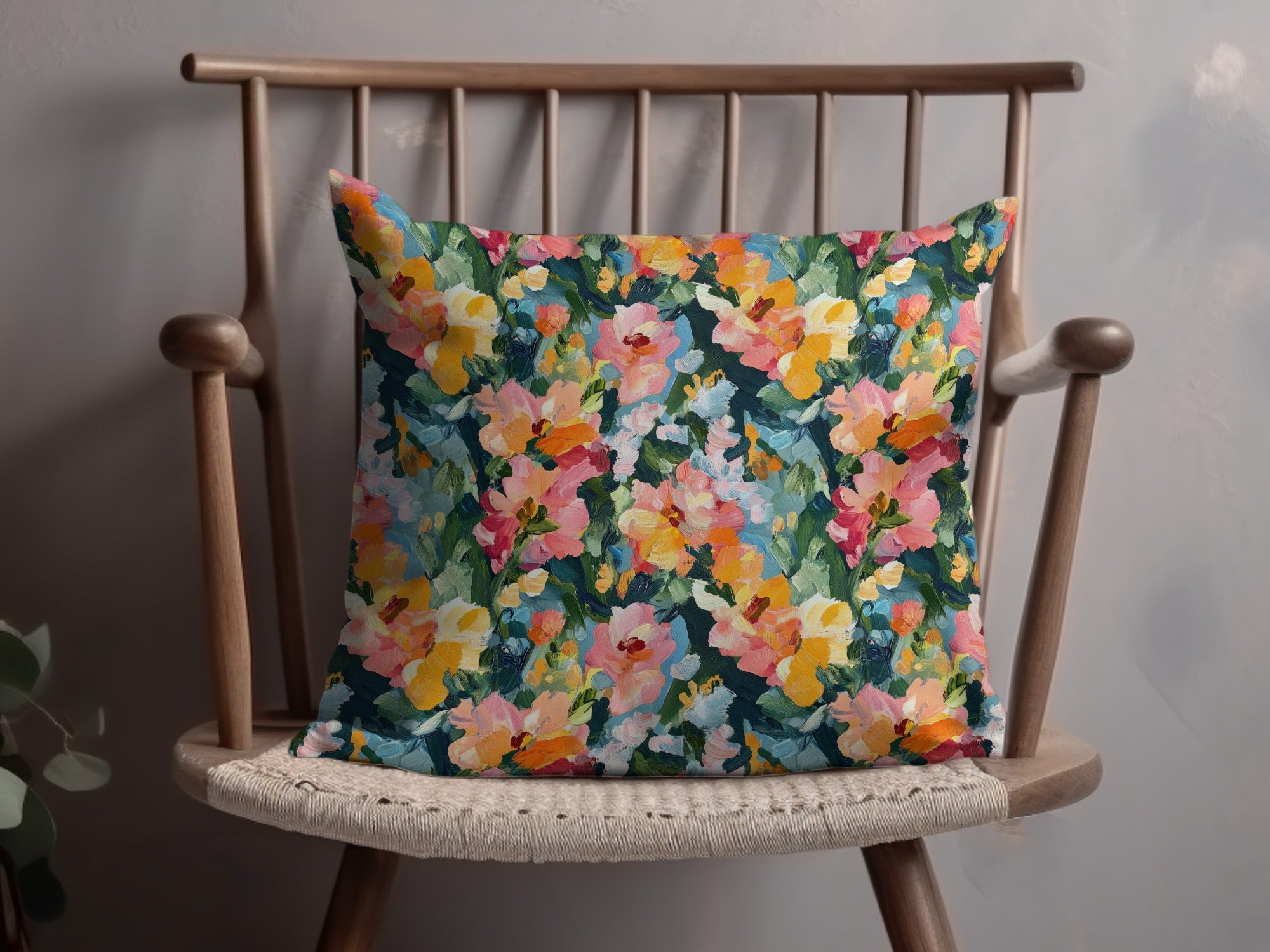 Abstract Painted Floral Artwork In Jewel Tones Spring Colors Digital - Moore and Mountain