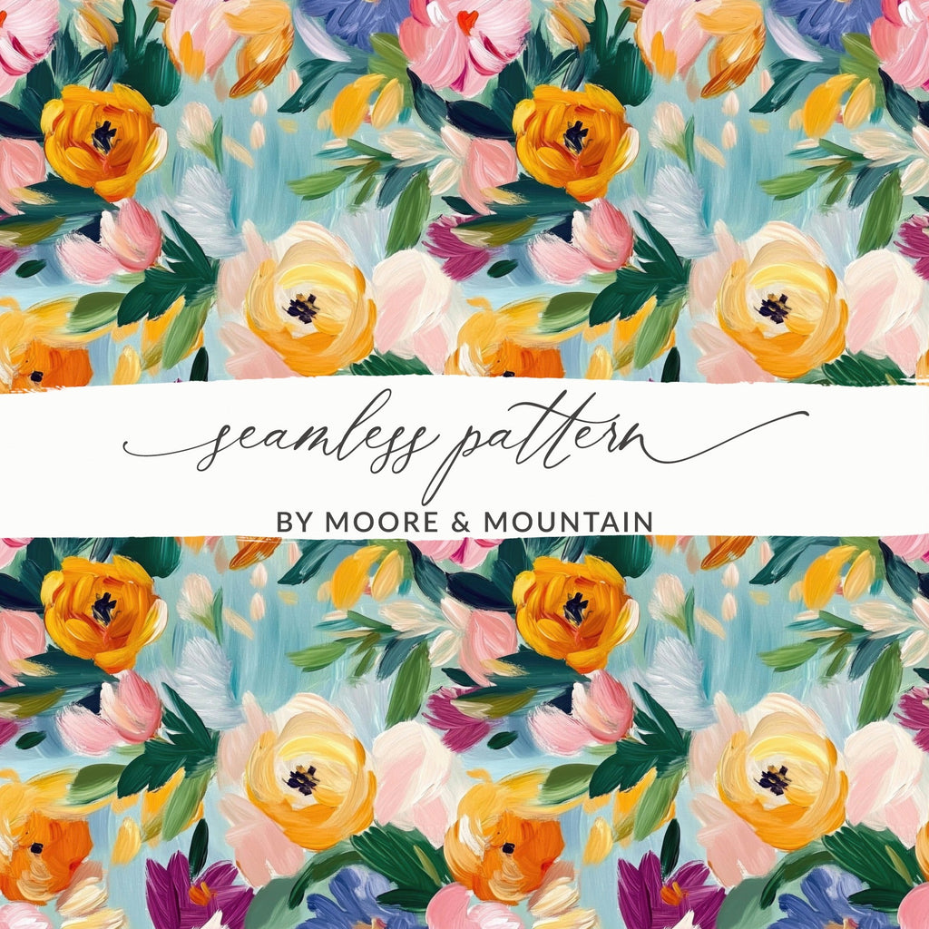 Abstract Painted Floral Artwork Spring Jewel Tones - Moore and Mountain