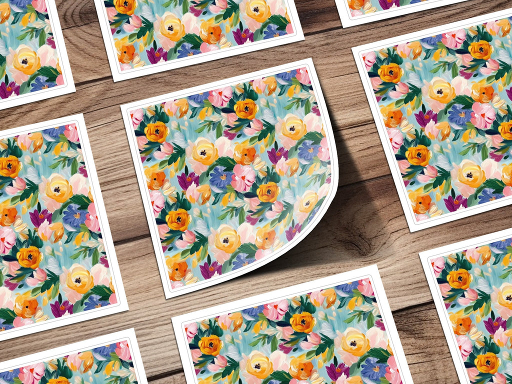 Abstract Painted Floral Artwork Spring Jewel Tones - Moore and Mountain