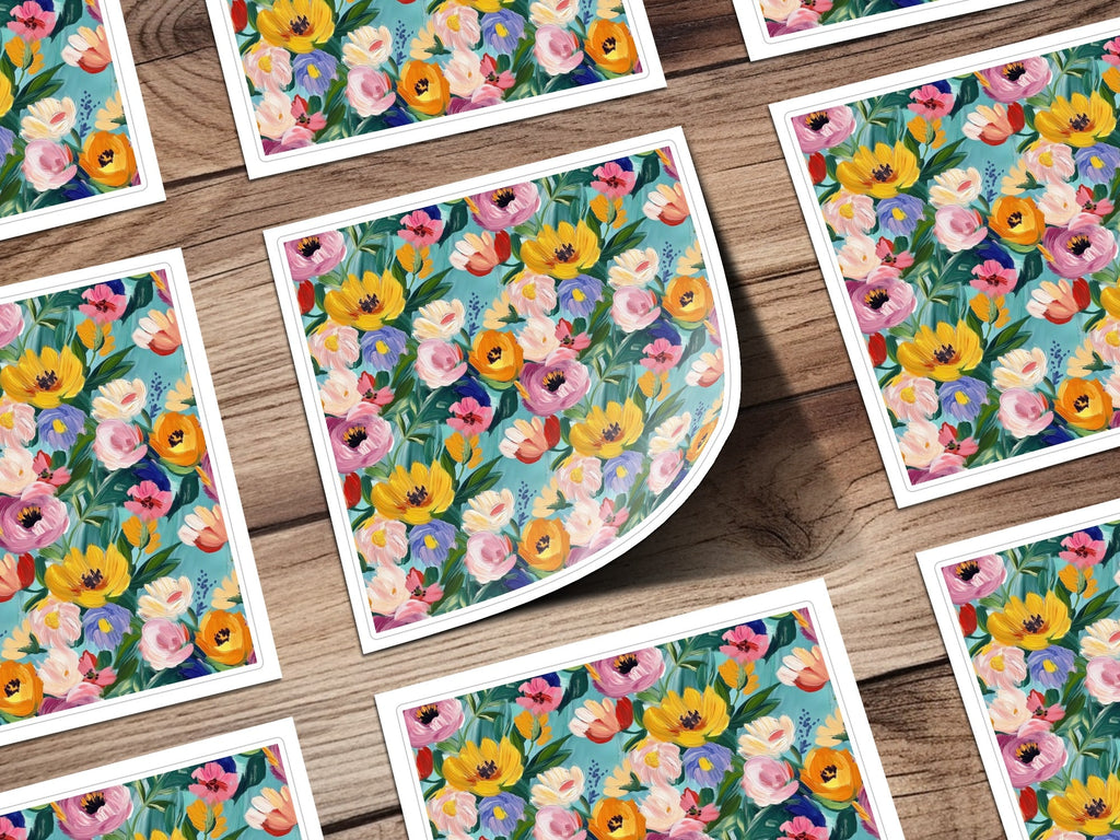 Abstract Painted Floral Garden in Spring Jewel Tones - Moore and Mountain