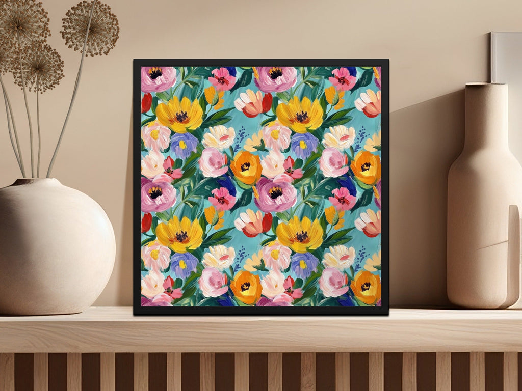 Abstract Painted Floral Garden in Spring Jewel Tones - Moore and Mountain