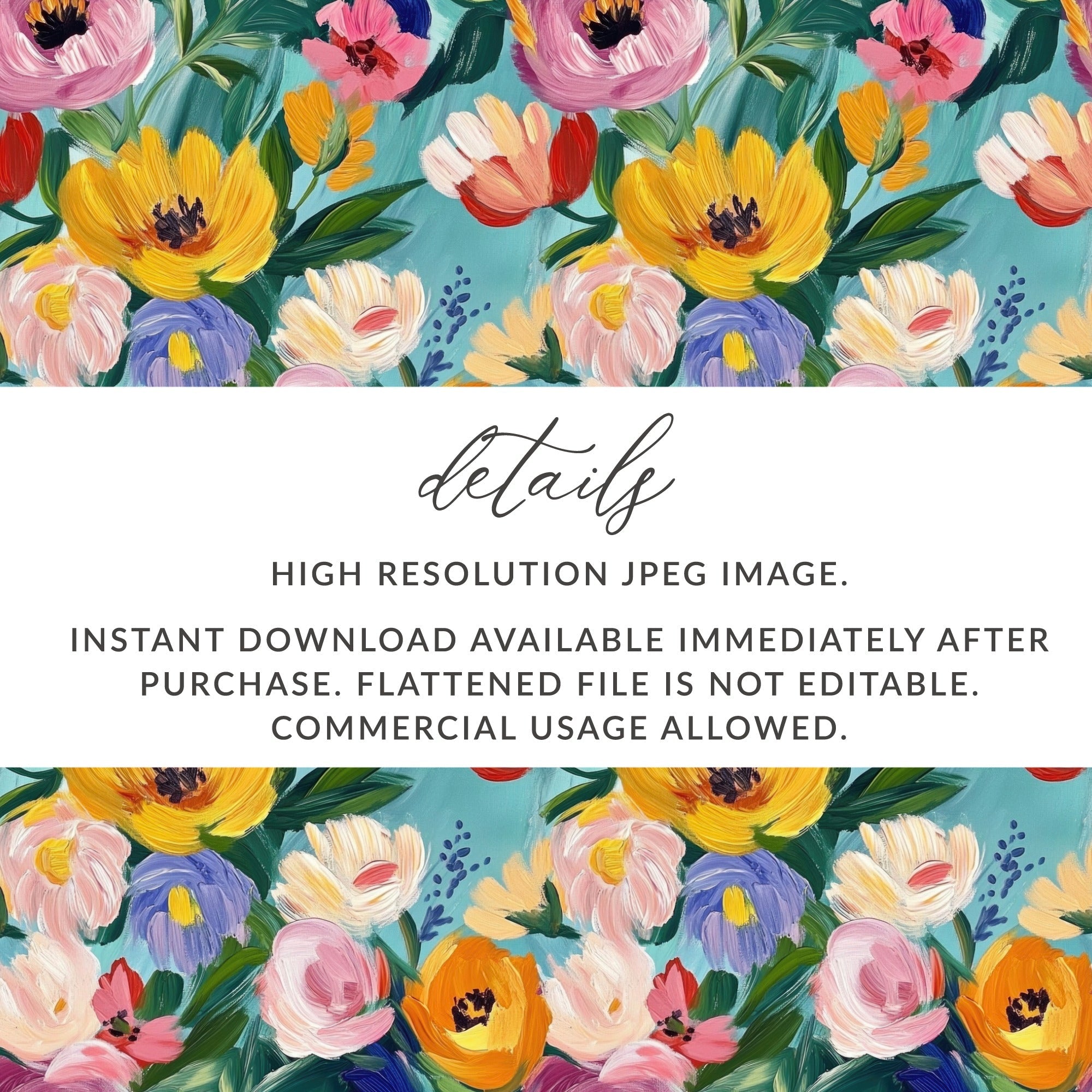 Abstract Painted Floral Garden in Spring Jewel Tones - Moore and Mountain