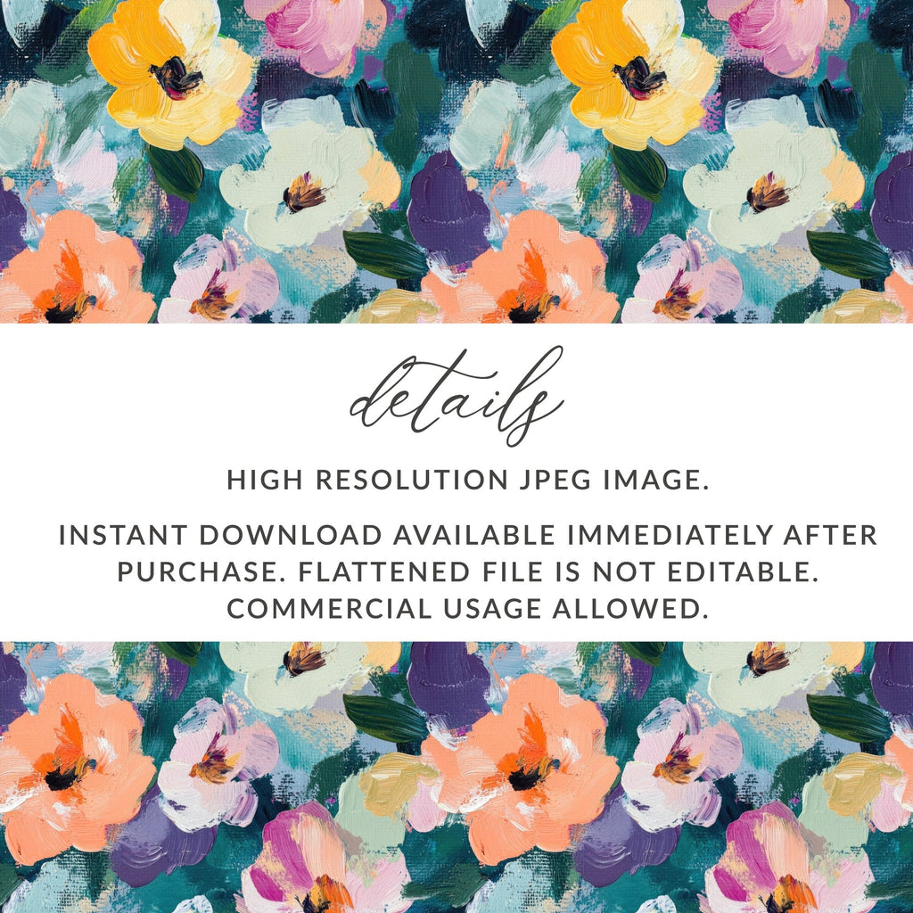 Abstract Painted Floral Spring Flowers Impression Digital - Moore and Mountain