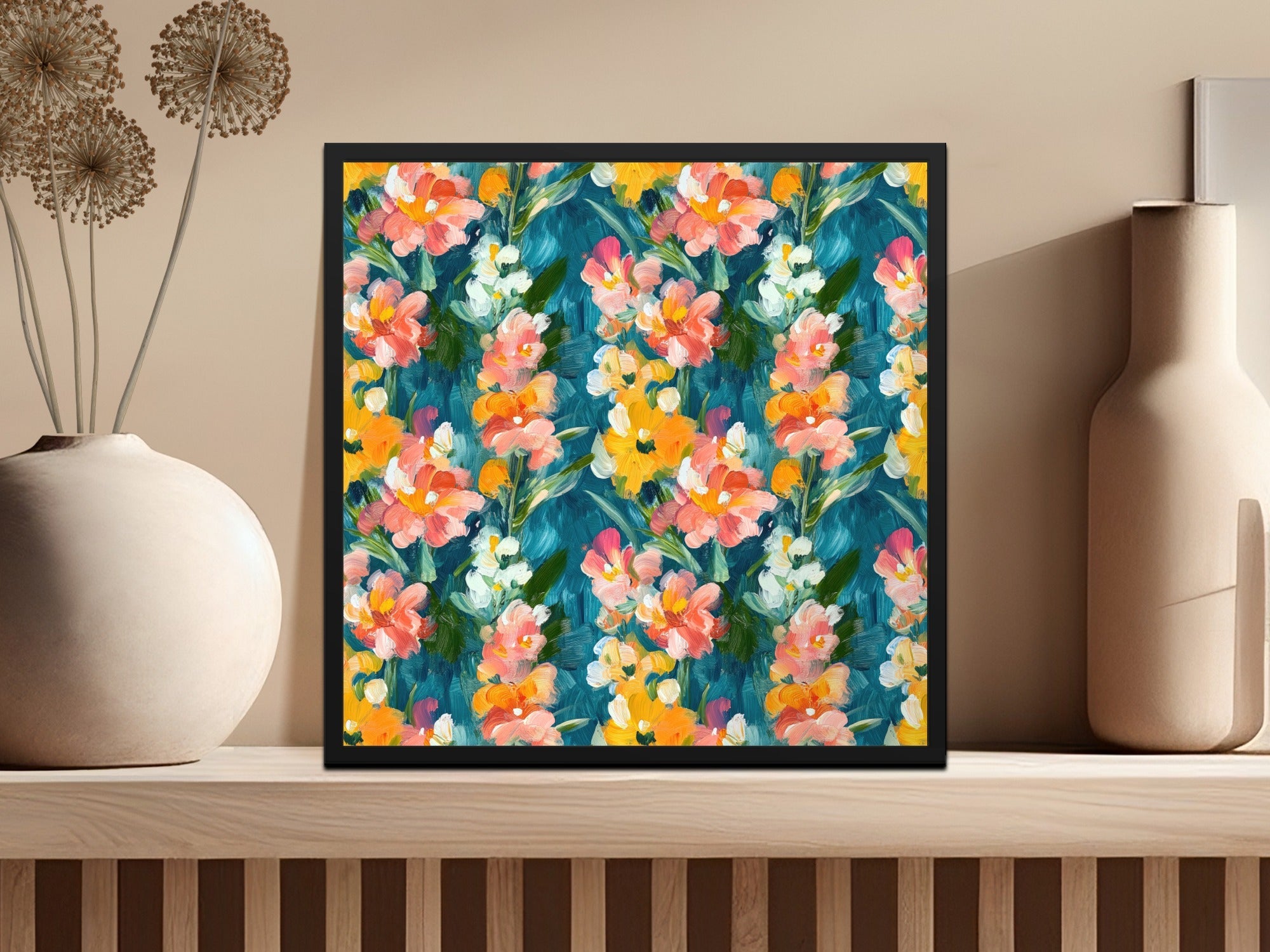 Abstract Painted Floral Spring Hues Seamless Art - Moore and Mountain
