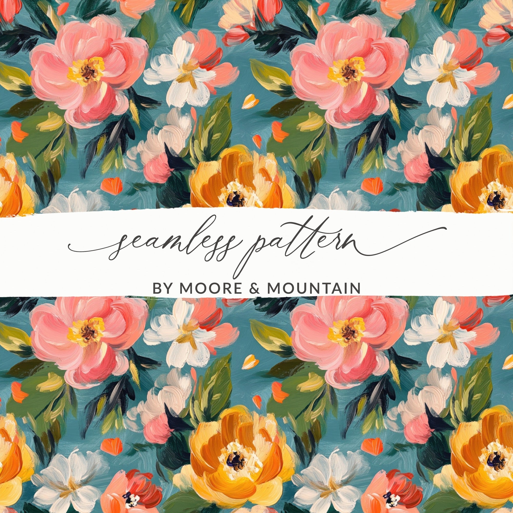 Abstract Painted Floral Spring Pattern for Your Project Digital - Moore and Mountain