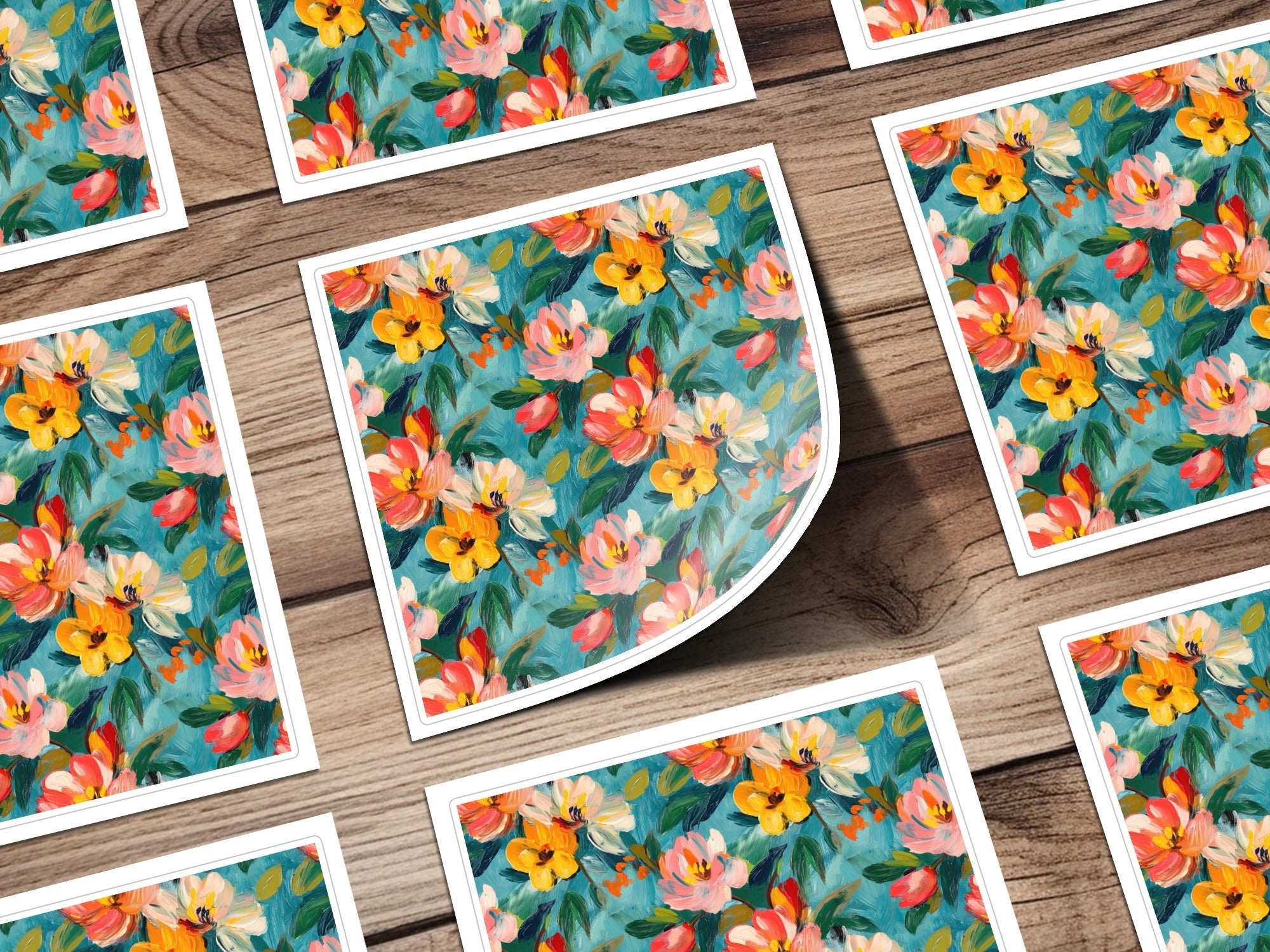 Abstract Painted Flowers Pattern Spring Colors Delightful - Moore and Mountain