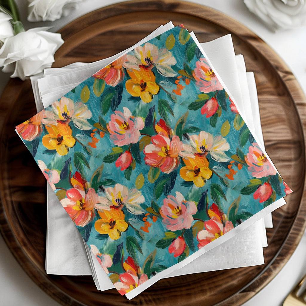 Abstract Painted Flowers Pattern Spring Colors Delightful - Moore and Mountain