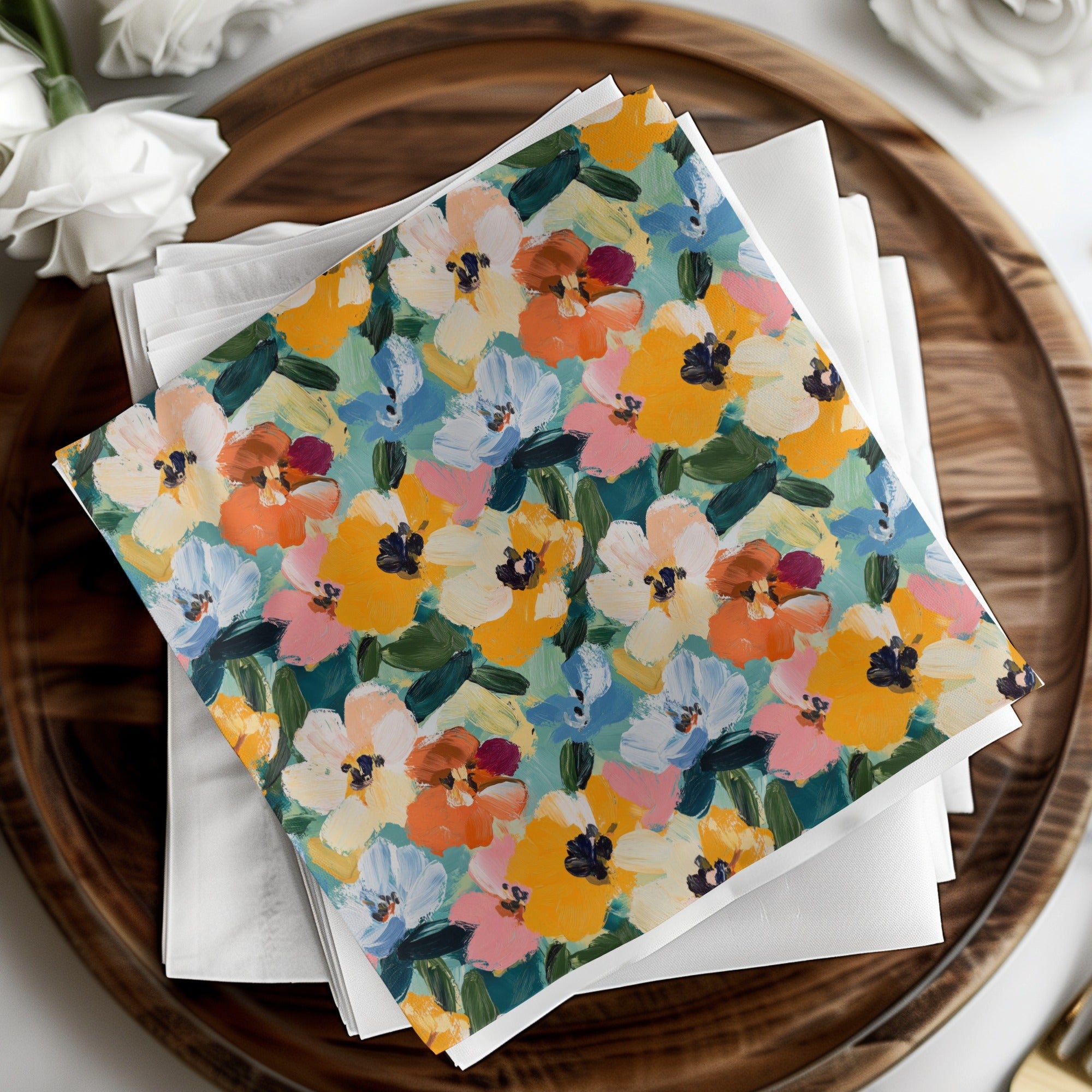 Abstract Painted Spring Floral Bloom Seamless Design - Moore and Mountain