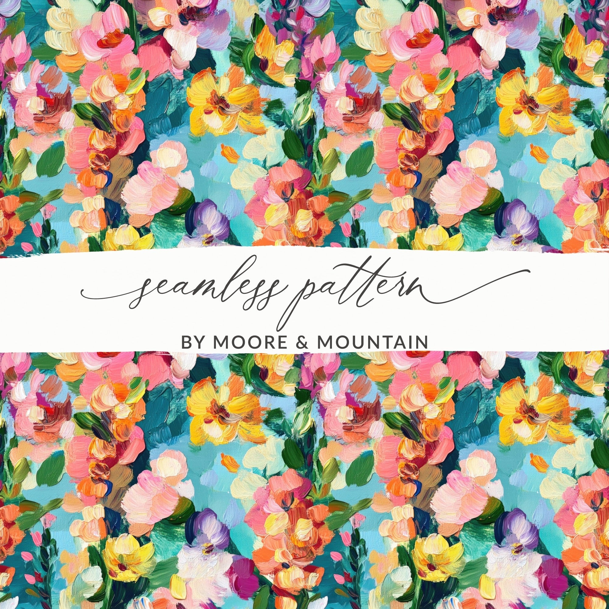 Abstract Painted Spring Floral Jewel Tones Art - Moore and Mountain