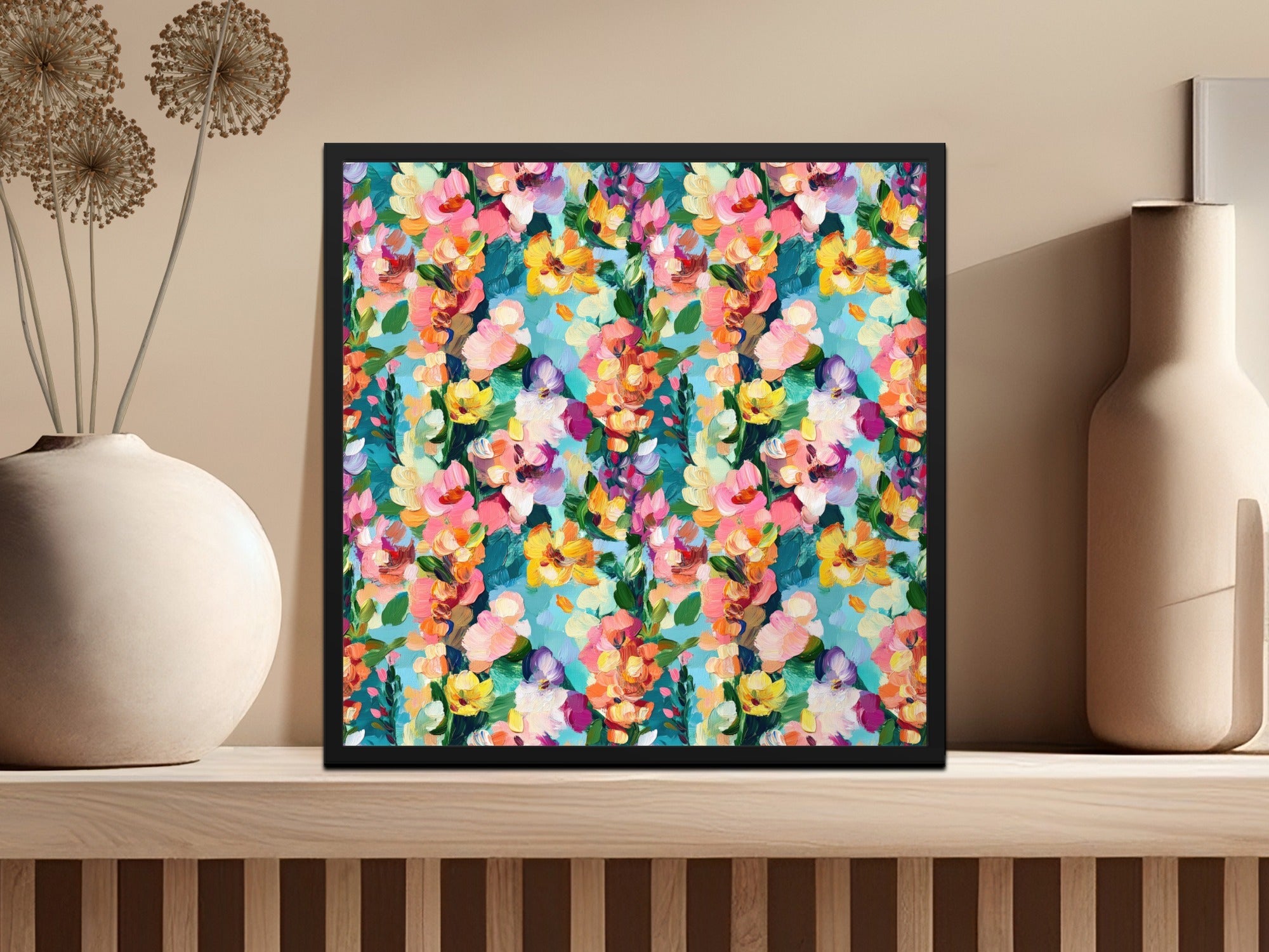 Abstract Painted Spring Floral Jewel Tones Art - Moore and Mountain