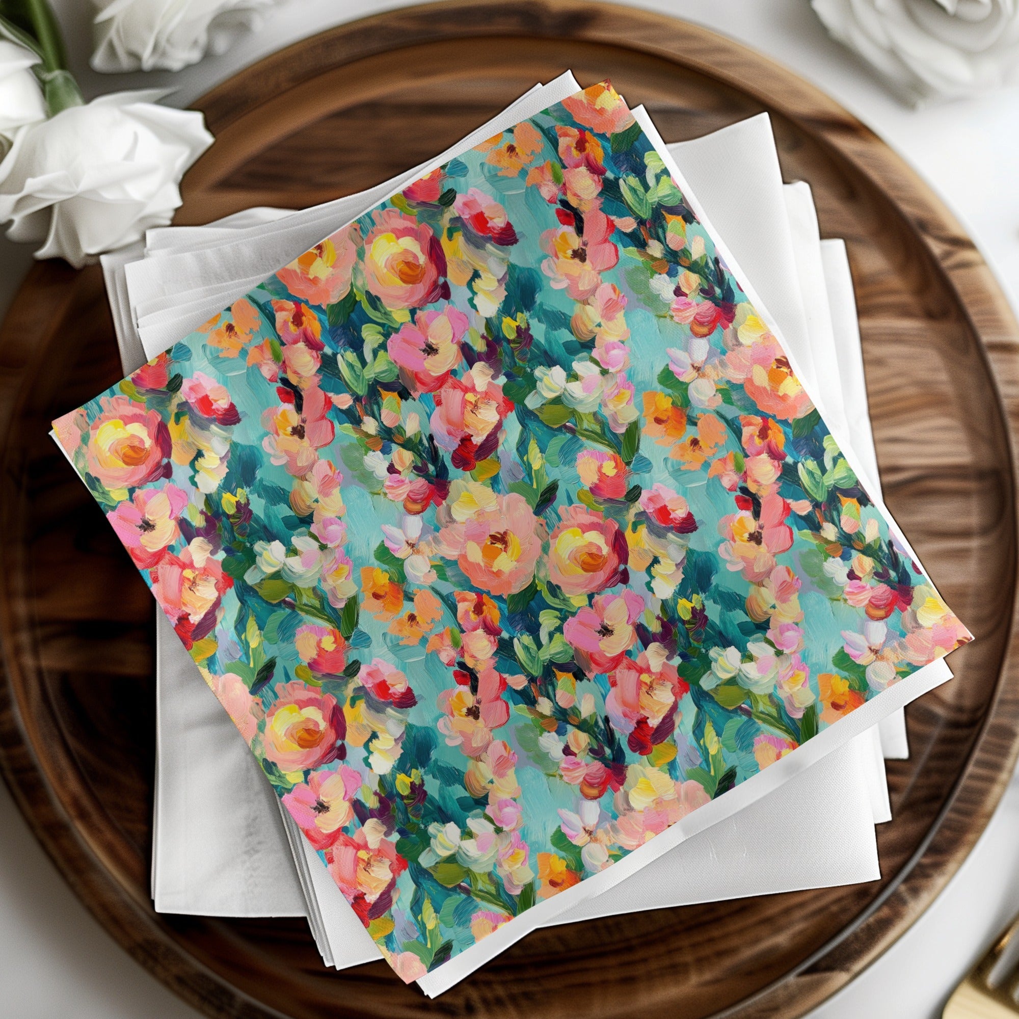 Abstract Painted Spring Floral Jewel Tones Art - Moore and Mountain