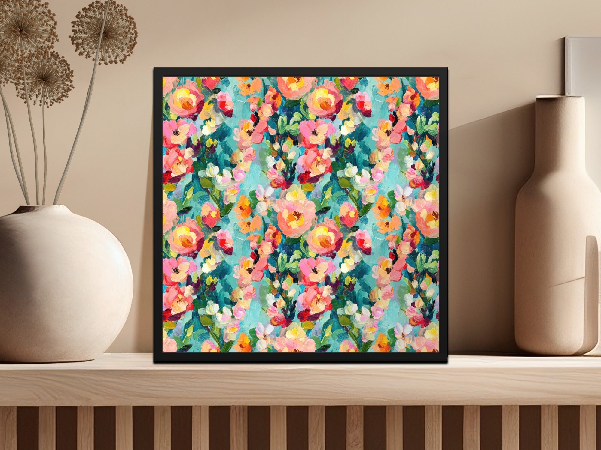 Abstract Painted Spring Floral Jewel Tones Art - Moore and Mountain