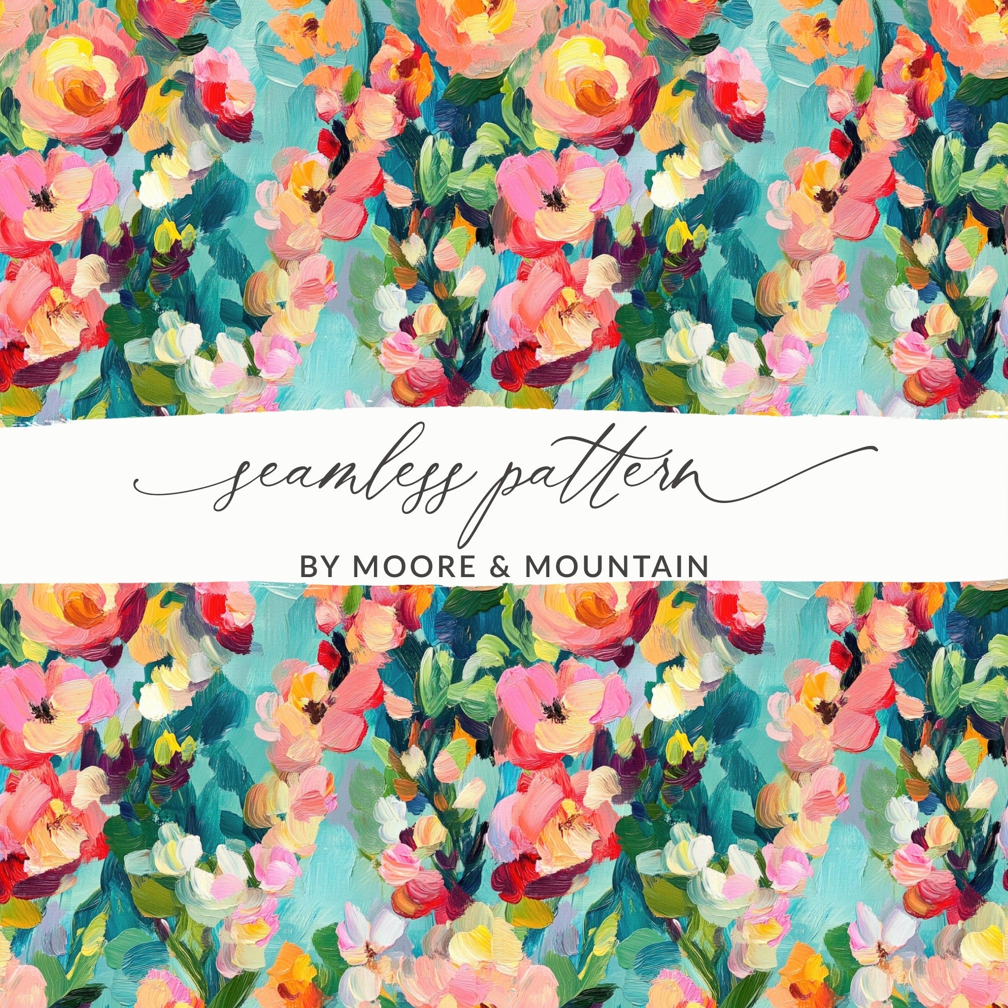 Abstract Painted Spring Floral Jewel Tones Art - Moore and Mountain