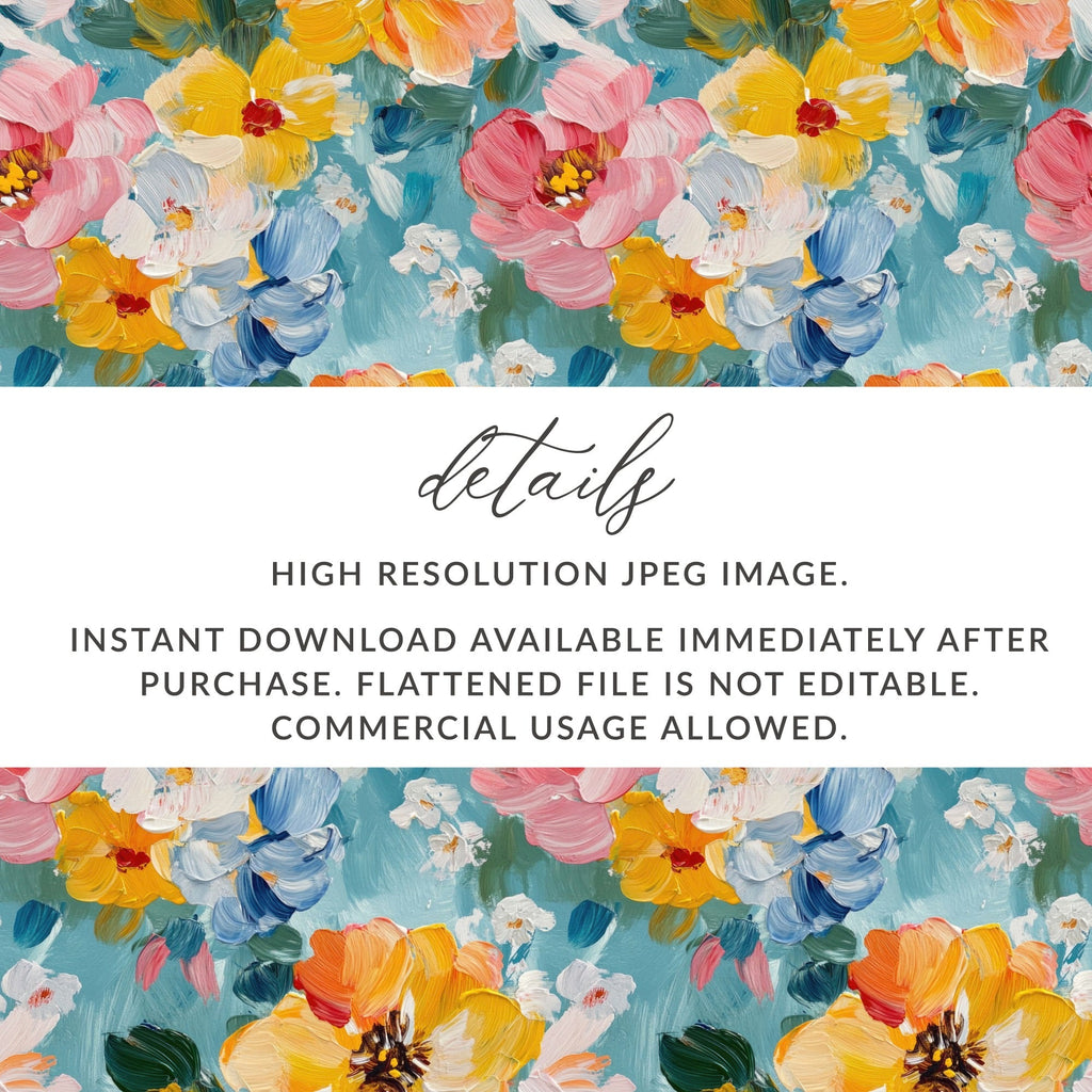 Abstract Painted Spring Floral Pattern Art Digital - Moore and Mountain