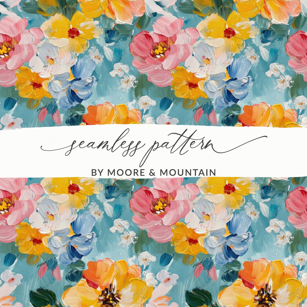 Abstract Painted Spring Floral Pattern Art Digital - Moore and Mountain