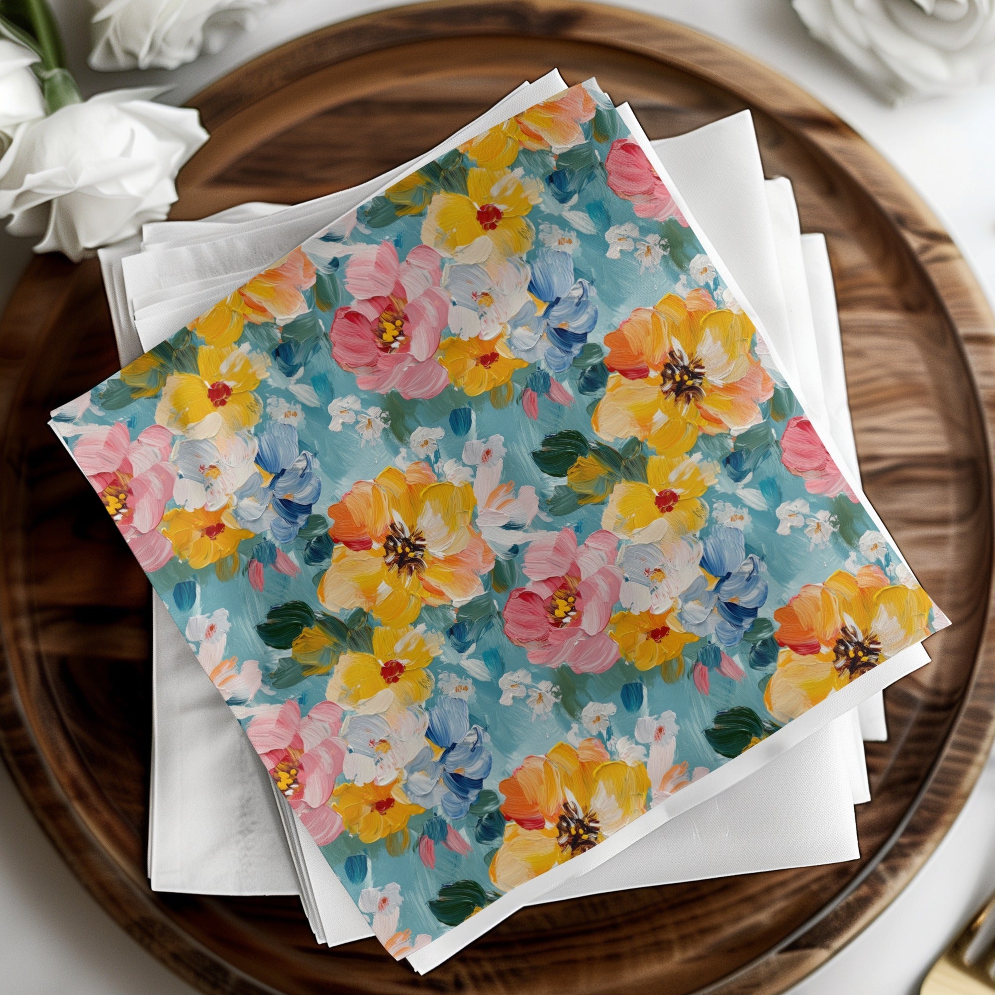 Abstract Painted Spring Floral Pattern Art Digital - Moore and Mountain