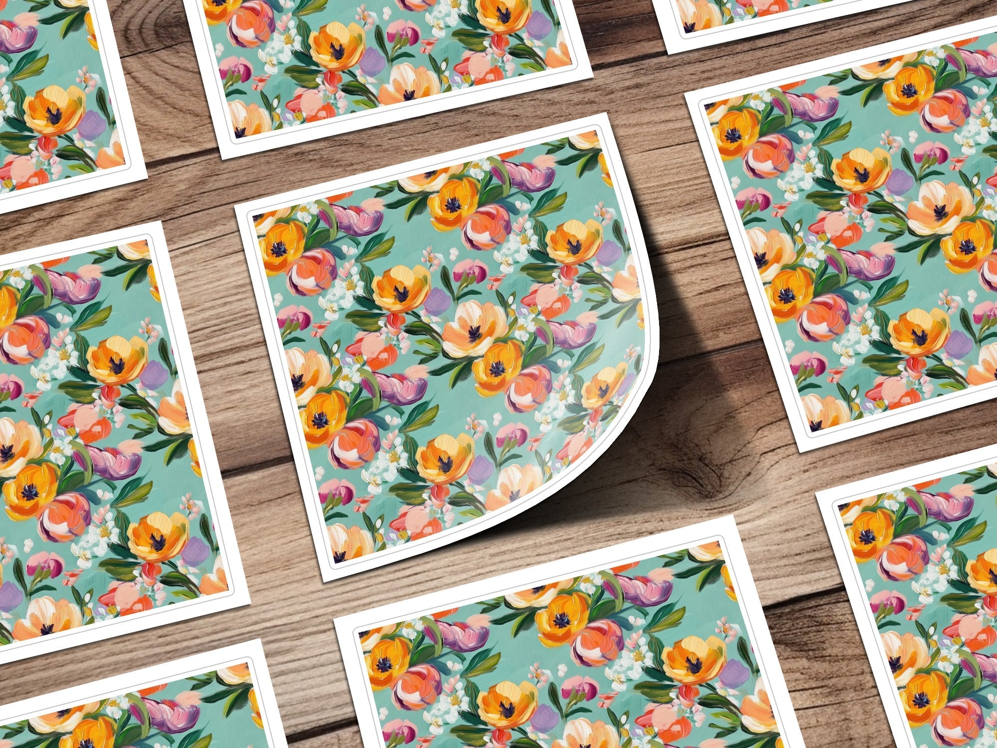 Abstract Painted Spring Floral Pattern in Jewel Tones - Moore and Mountain