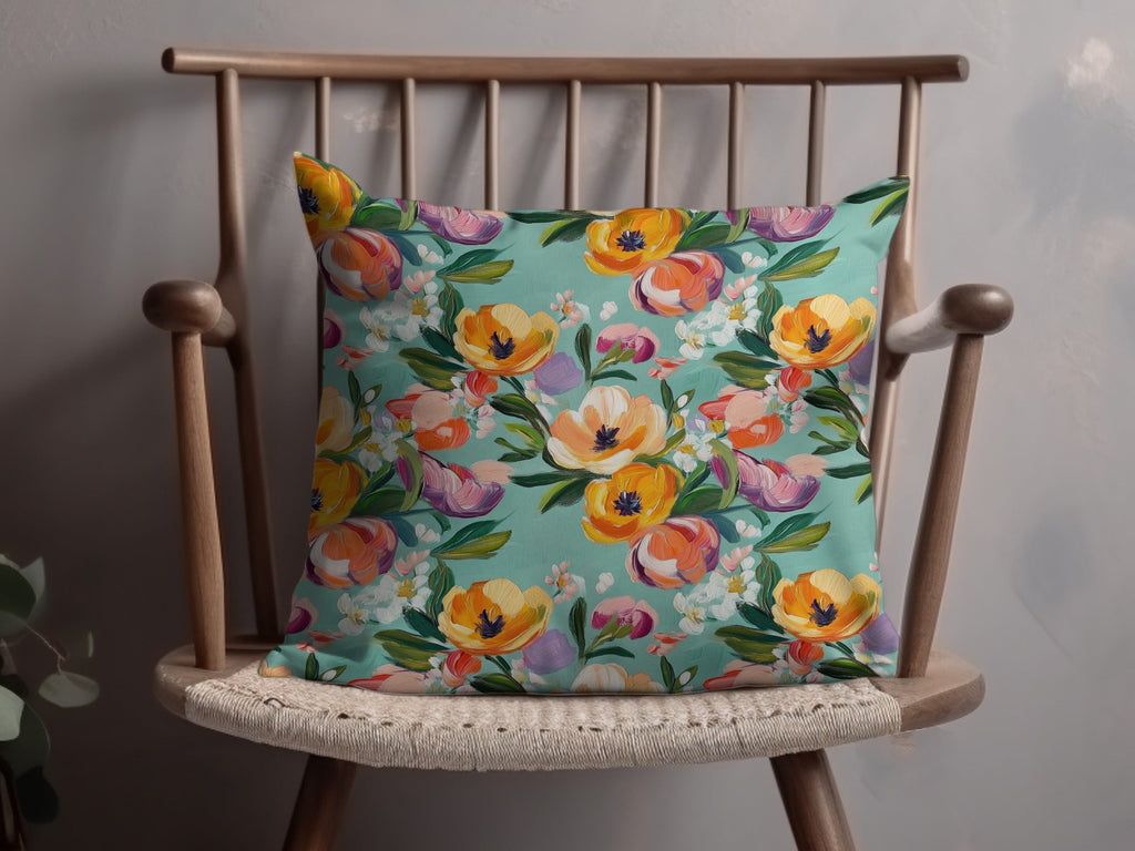 Abstract Painted Spring Floral Pattern in Jewel Tones - Moore and Mountain