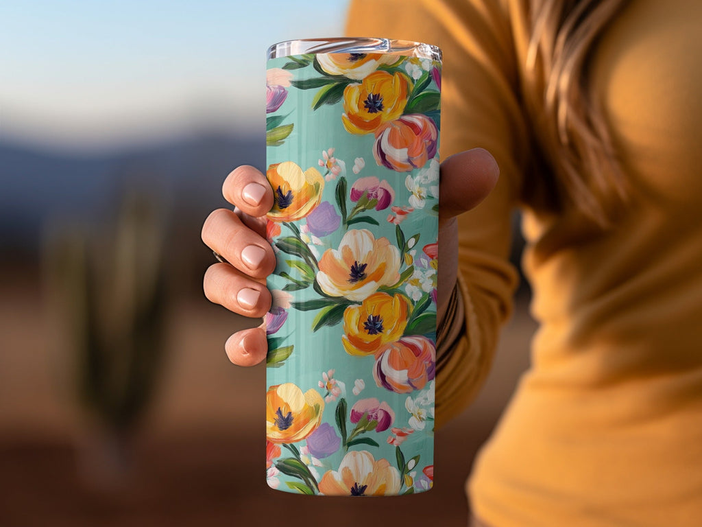 Abstract Painted Spring Floral Pattern in Jewel Tones - Moore and Mountain