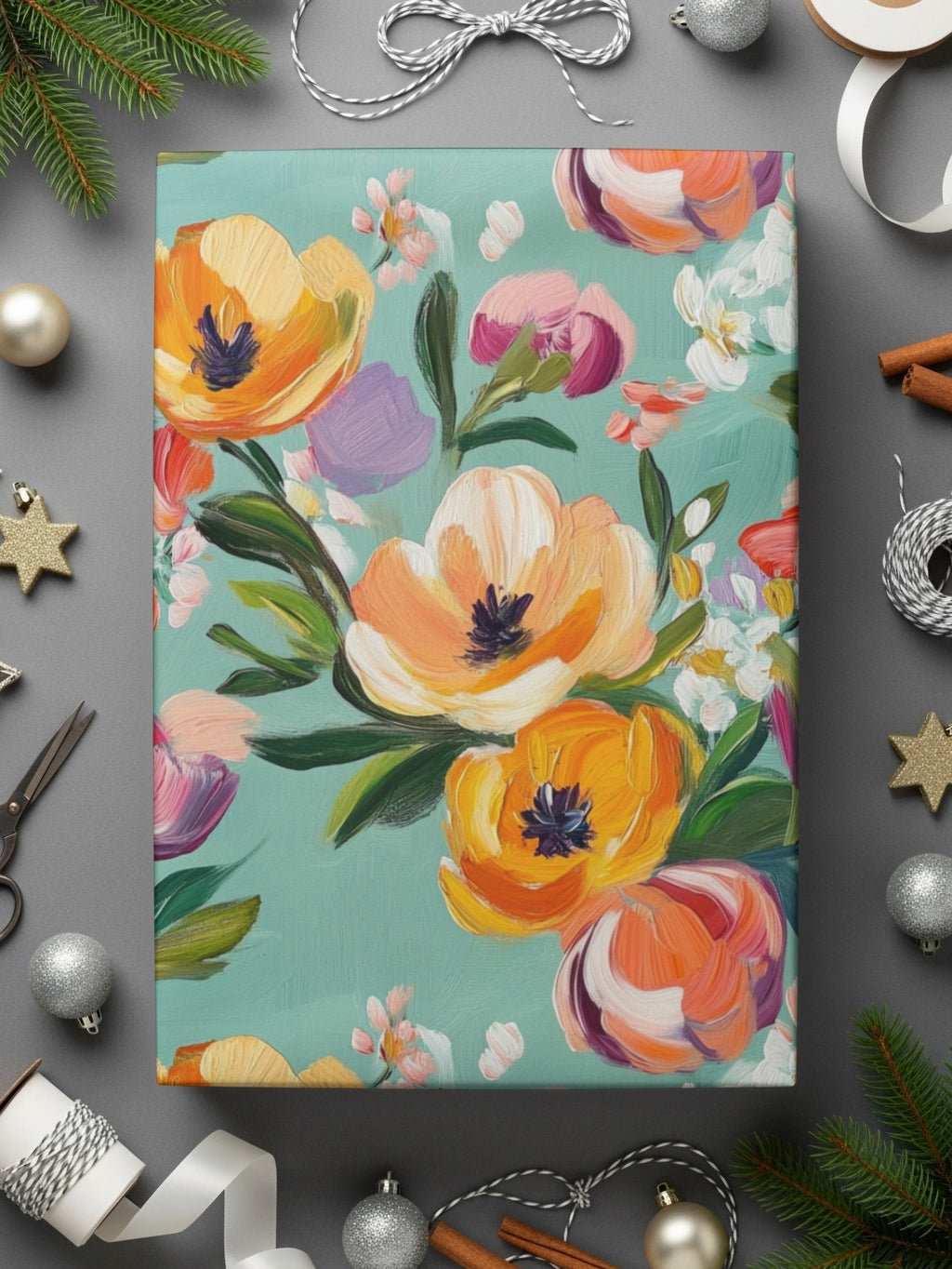 Abstract Painted Spring Floral Pattern in Jewel Tones - Moore and Mountain