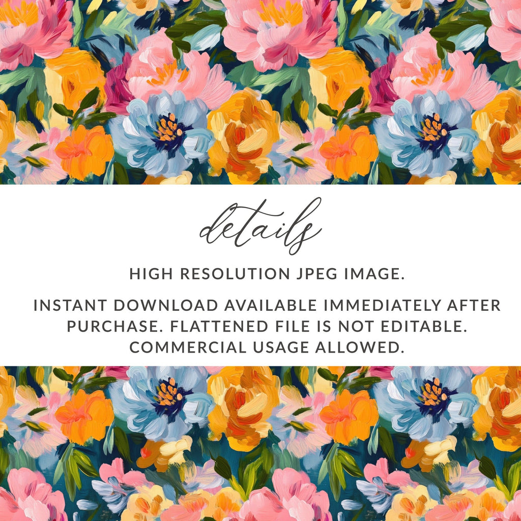 Abstract Painted Spring Floral with Jewel Tones Digital - Moore and Mountain