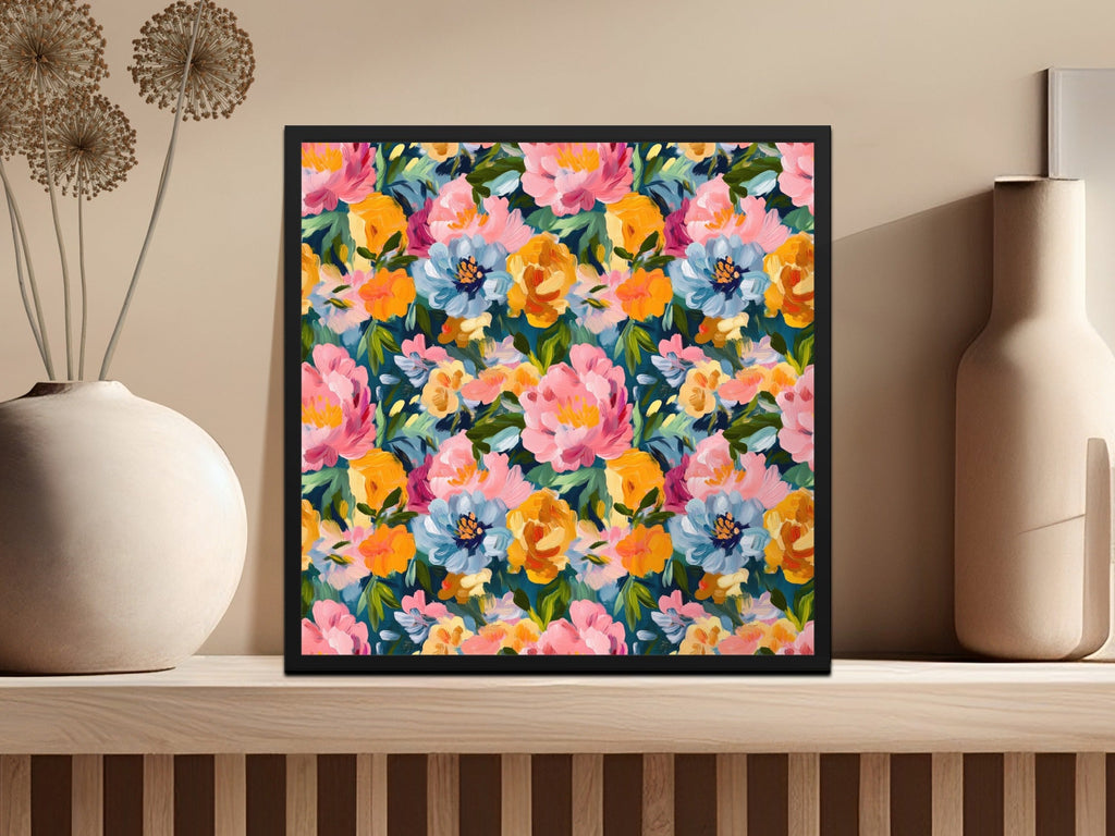 Abstract Painted Spring Floral with Jewel Tones Digital - Moore and Mountain