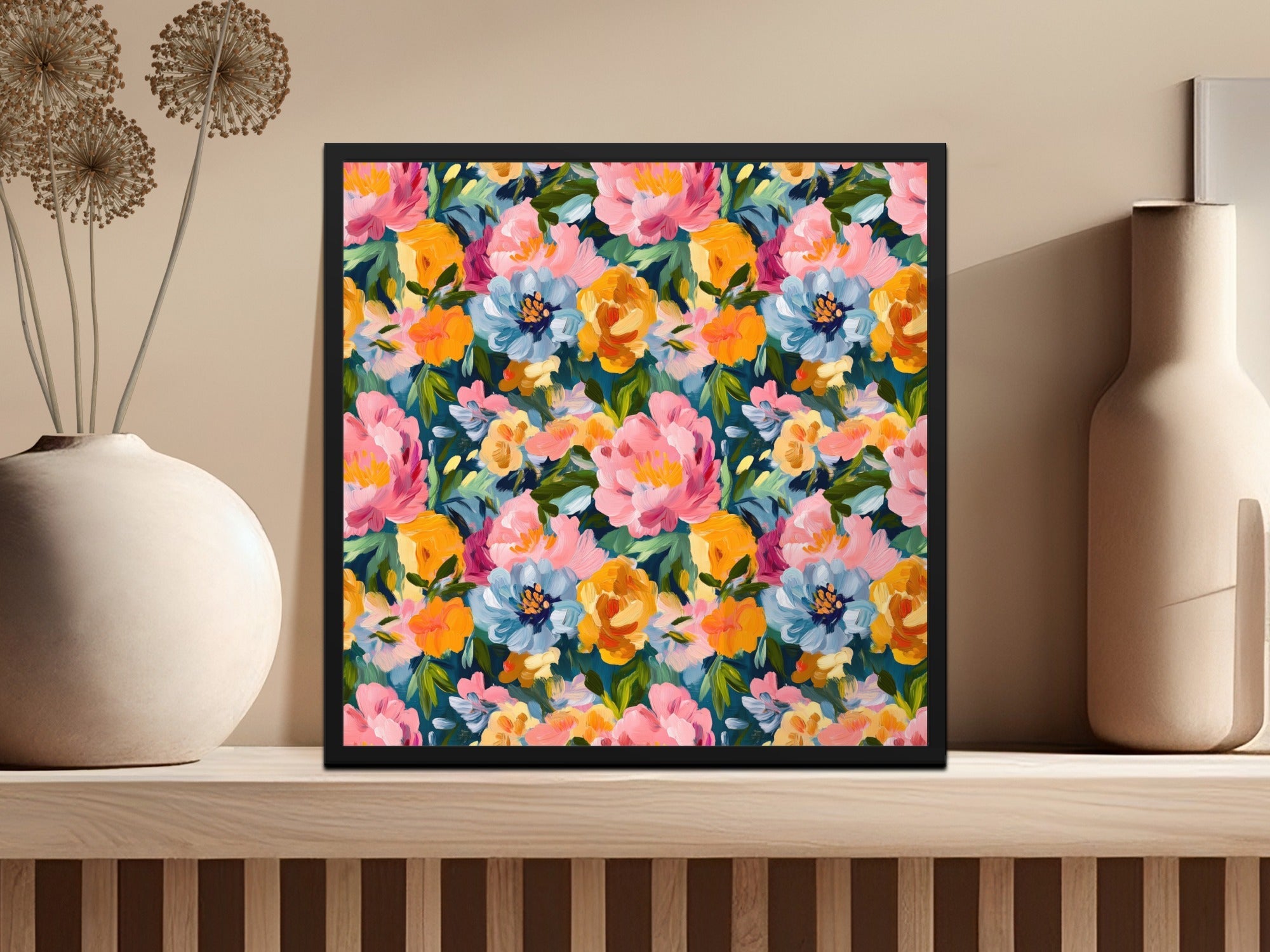 Abstract Painted Spring Floral with Jewel Tones Digital - Moore and Mountain