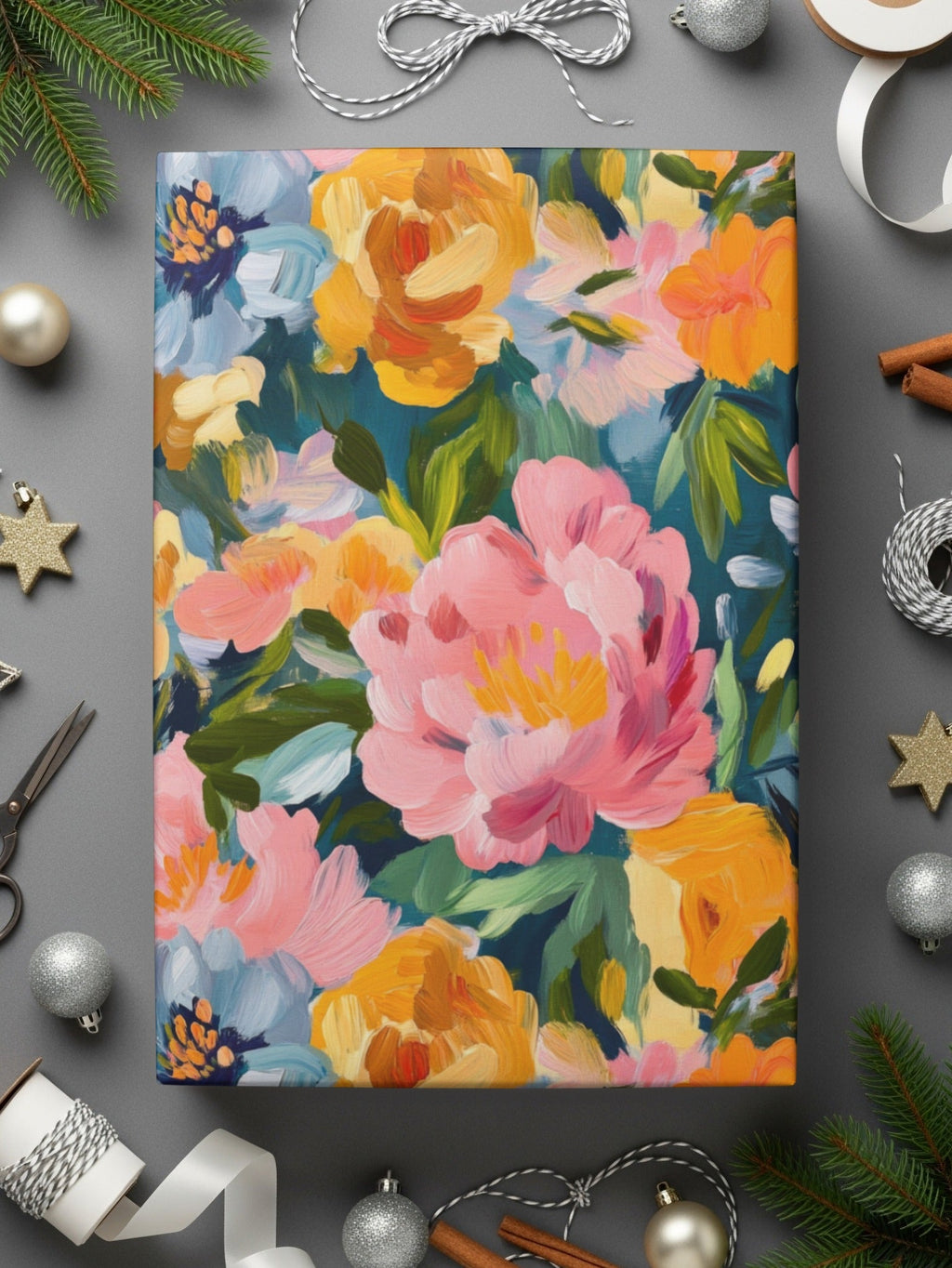 Abstract Painted Spring Floral with Jewel Tones Digital - Moore and Mountain