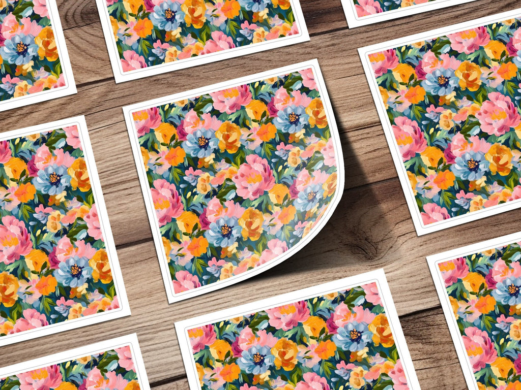 Abstract Painted Spring Floral with Jewel Tones Digital - Moore and Mountain