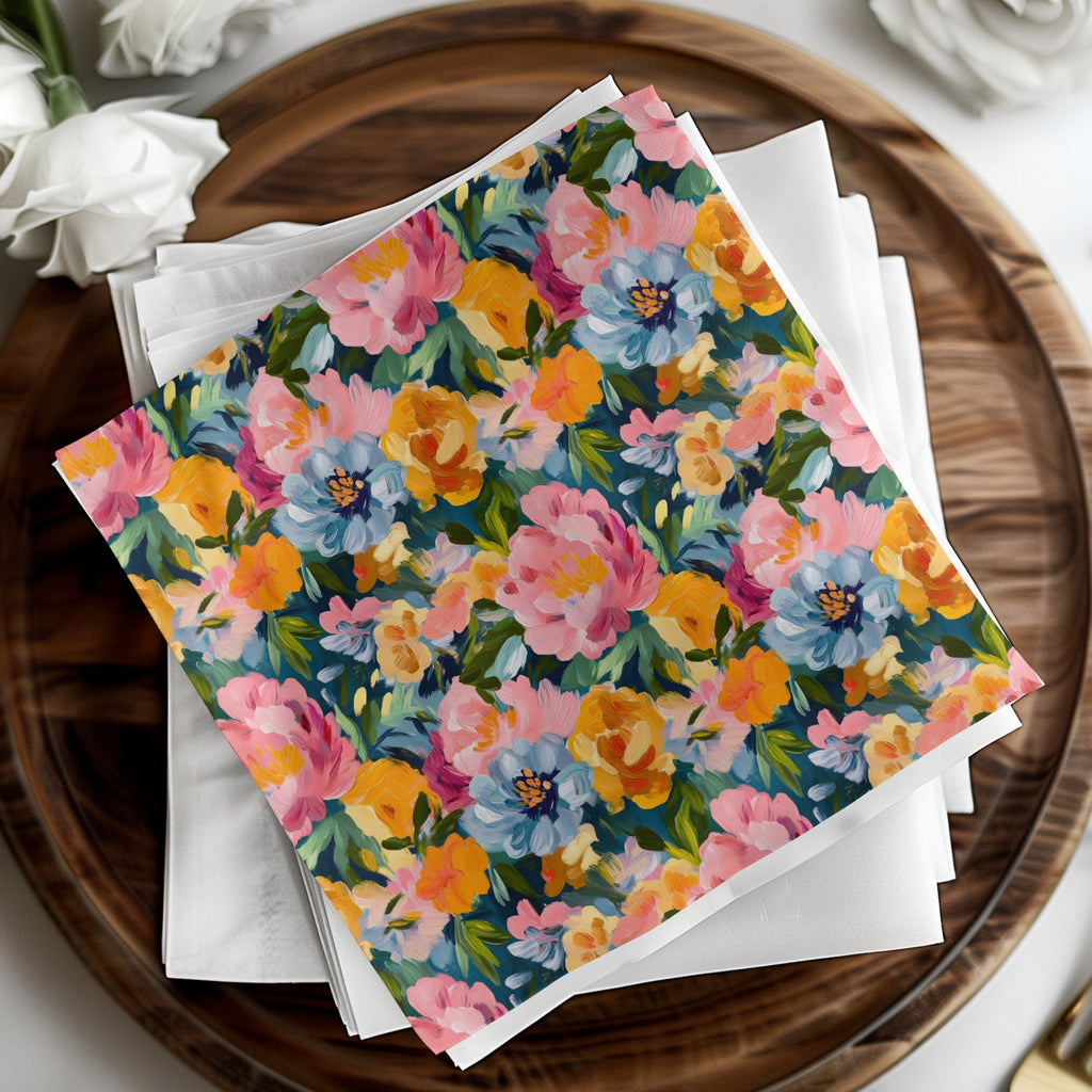 Abstract Painted Spring Floral with Jewel Tones Digital - Moore and Mountain