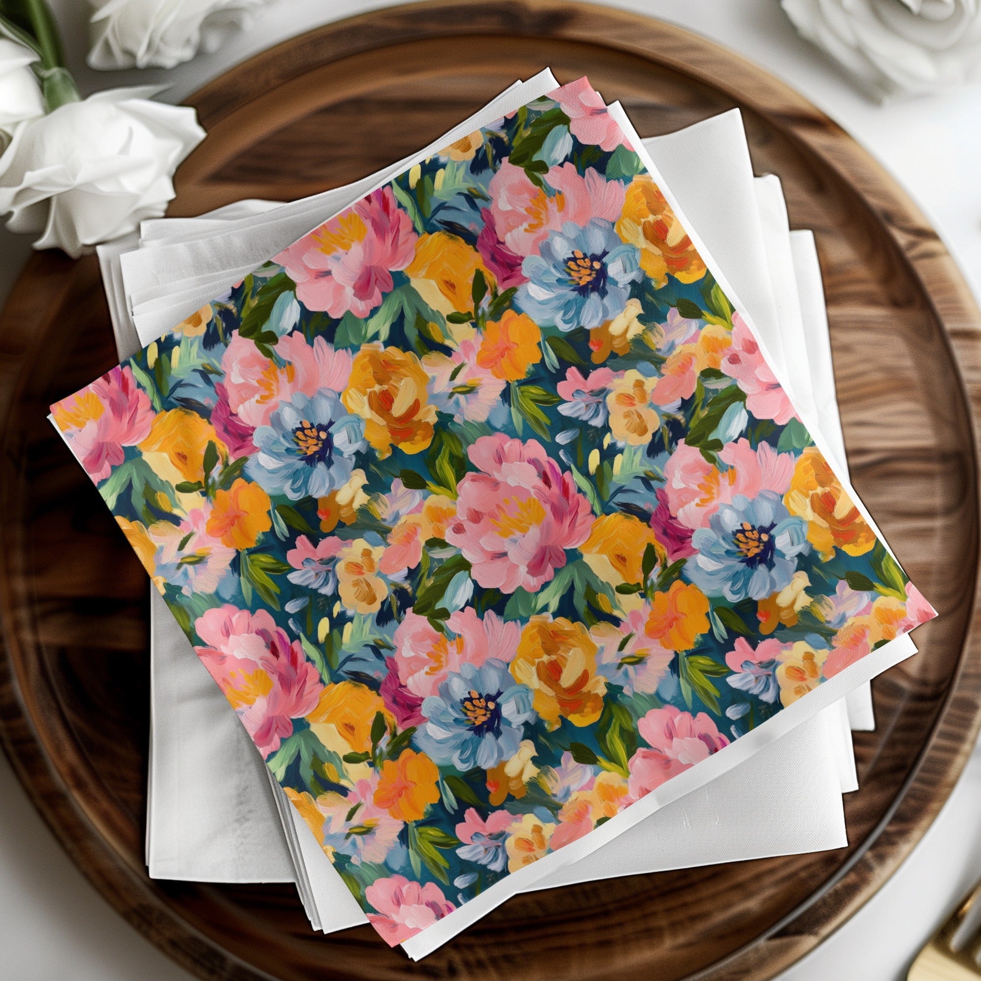 Abstract Painted Spring Floral with Jewel Tones Digital - Moore and Mountain