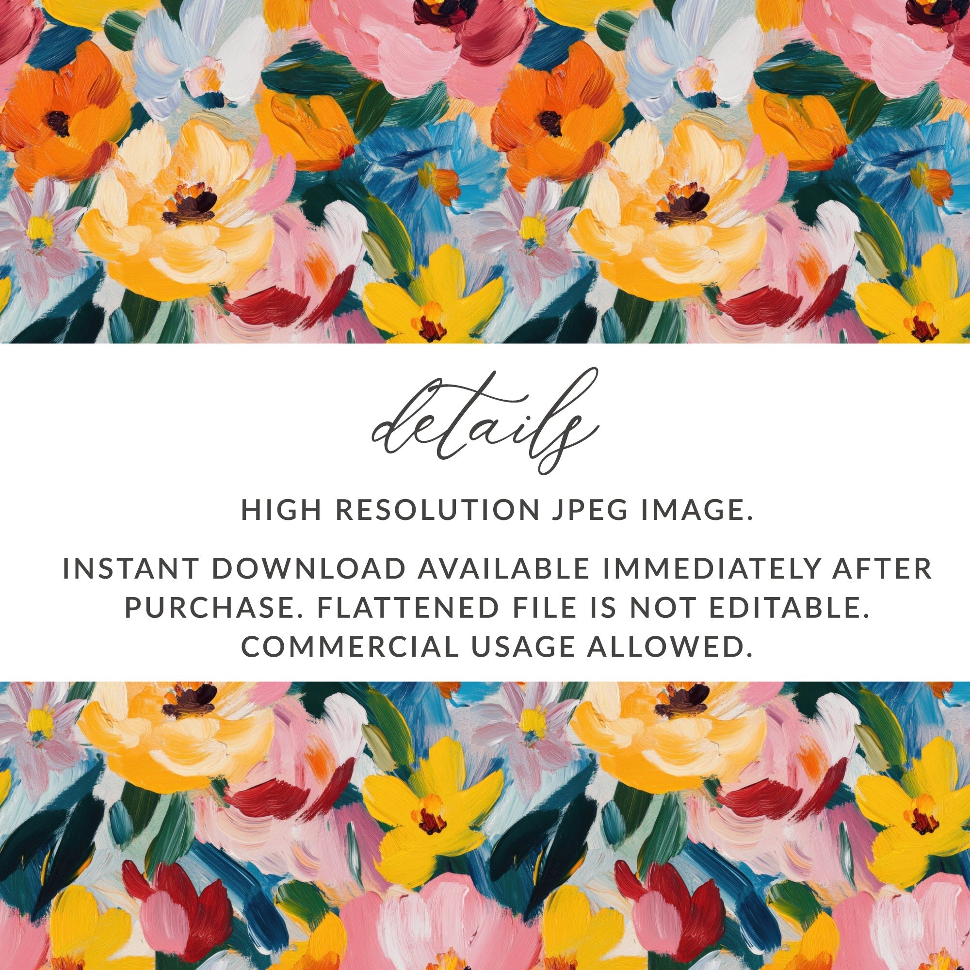 Abstract Painted Spring Flowers Jewel Tones Art - Moore and Mountain