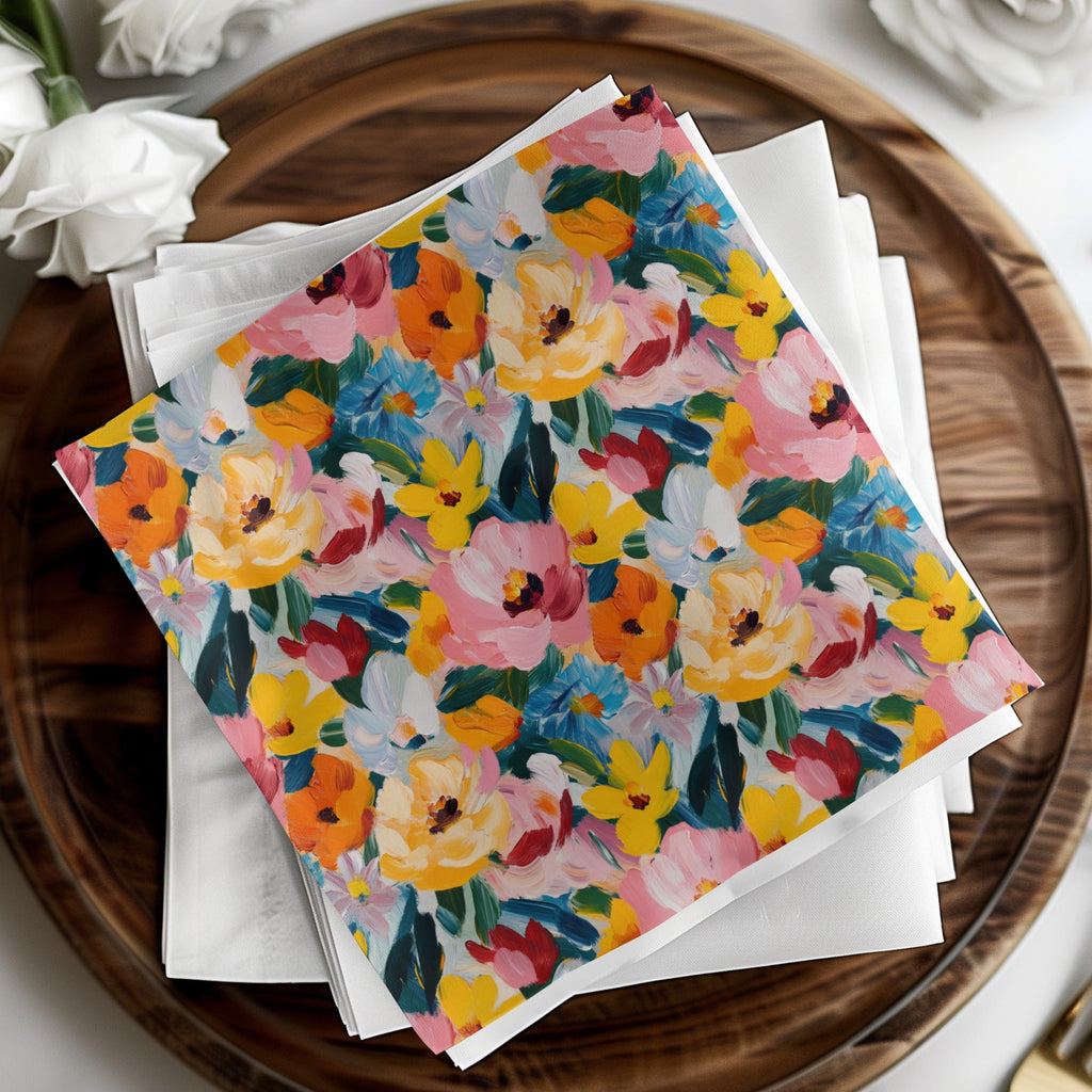 Abstract Painted Spring Flowers Jewel Tones Art - Moore and Mountain