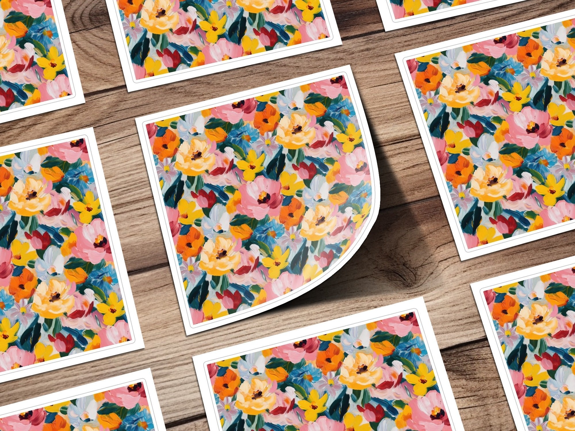 Abstract Painted Spring Flowers Jewel Tones Art - Moore and Mountain