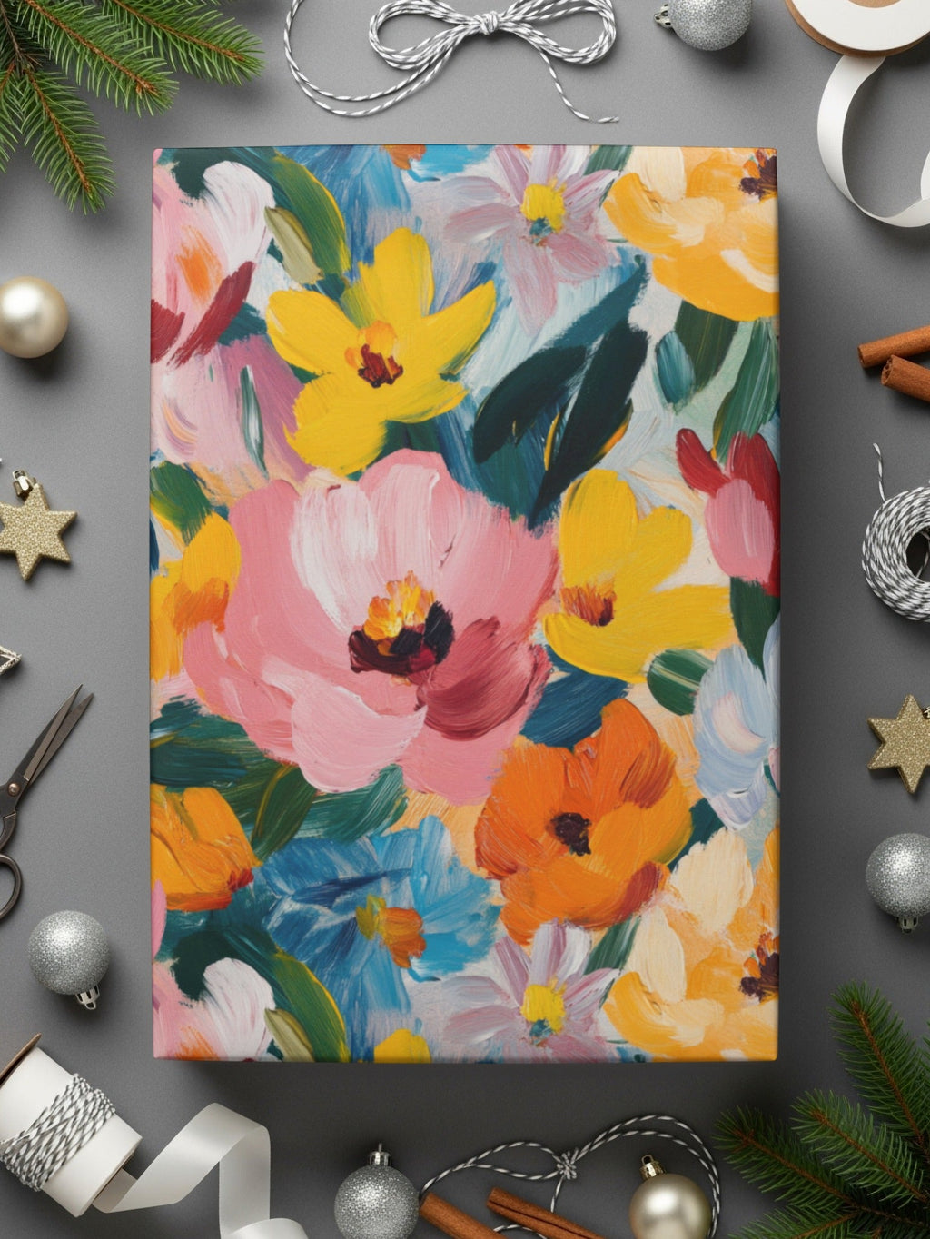 Abstract Painted Spring Flowers Jewel Tones Art - Moore and Mountain