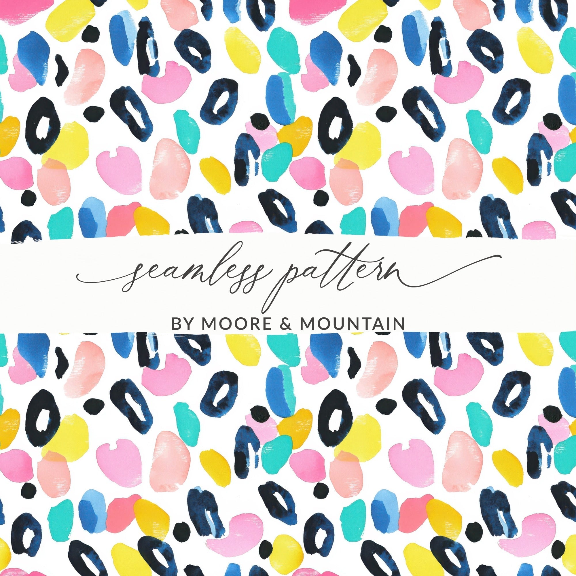 Abstract Patterned Seamless Design With Colorful Shapes Digital - Moore and Mountain
