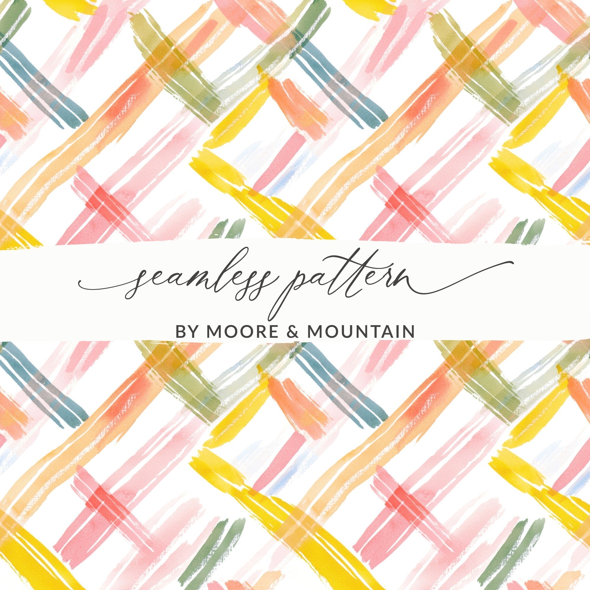 Abstract Watercolor Digital Paper, Pastel Lines Pattern, Pink Yellow Green Digital, Scrapbook Paper, Commercial Use, Fabric Design - Moore and Mountain