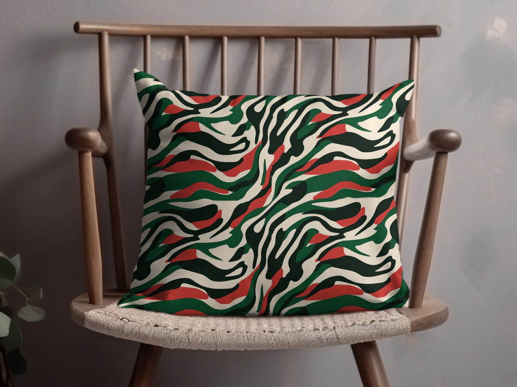 Abstract Zebra Stripe Digital Paper, Red Green Camo Seamless Pattern, Animal Print Background, Fabric Design Digital Download - Moore and Mountain