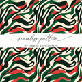Abstract Zebra Stripe Digital Paper, Red Green Camo Seamless Pattern, Animal Print Background, Fabric Design Digital Download - Moore and Mountain