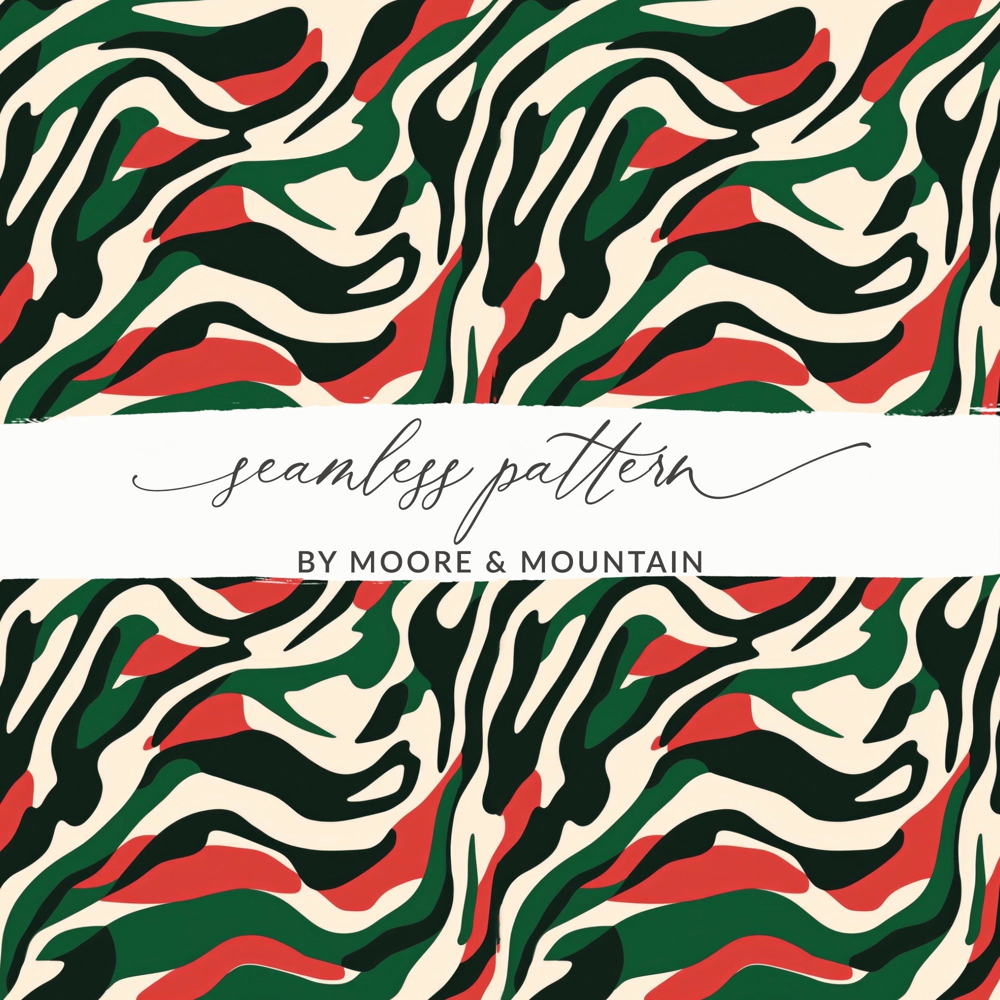 Abstract Zebra Stripe Digital Paper, Red Green Camo Seamless Pattern, Animal Print Background, Fabric Design Digital Download - Moore and Mountain