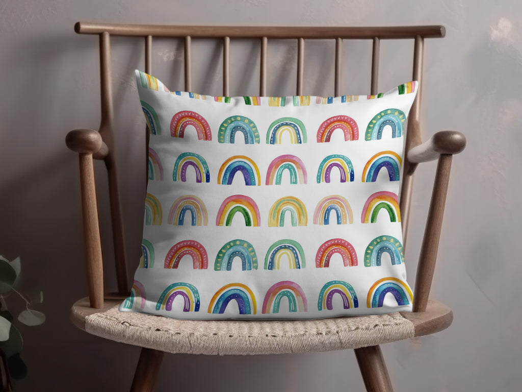 Colorful Rainbow Patterned Pillow for Home Decor