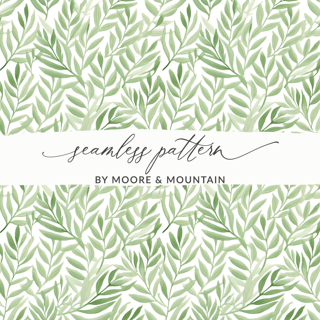 Green Leafy Seamless Pattern by Moore & Mountain